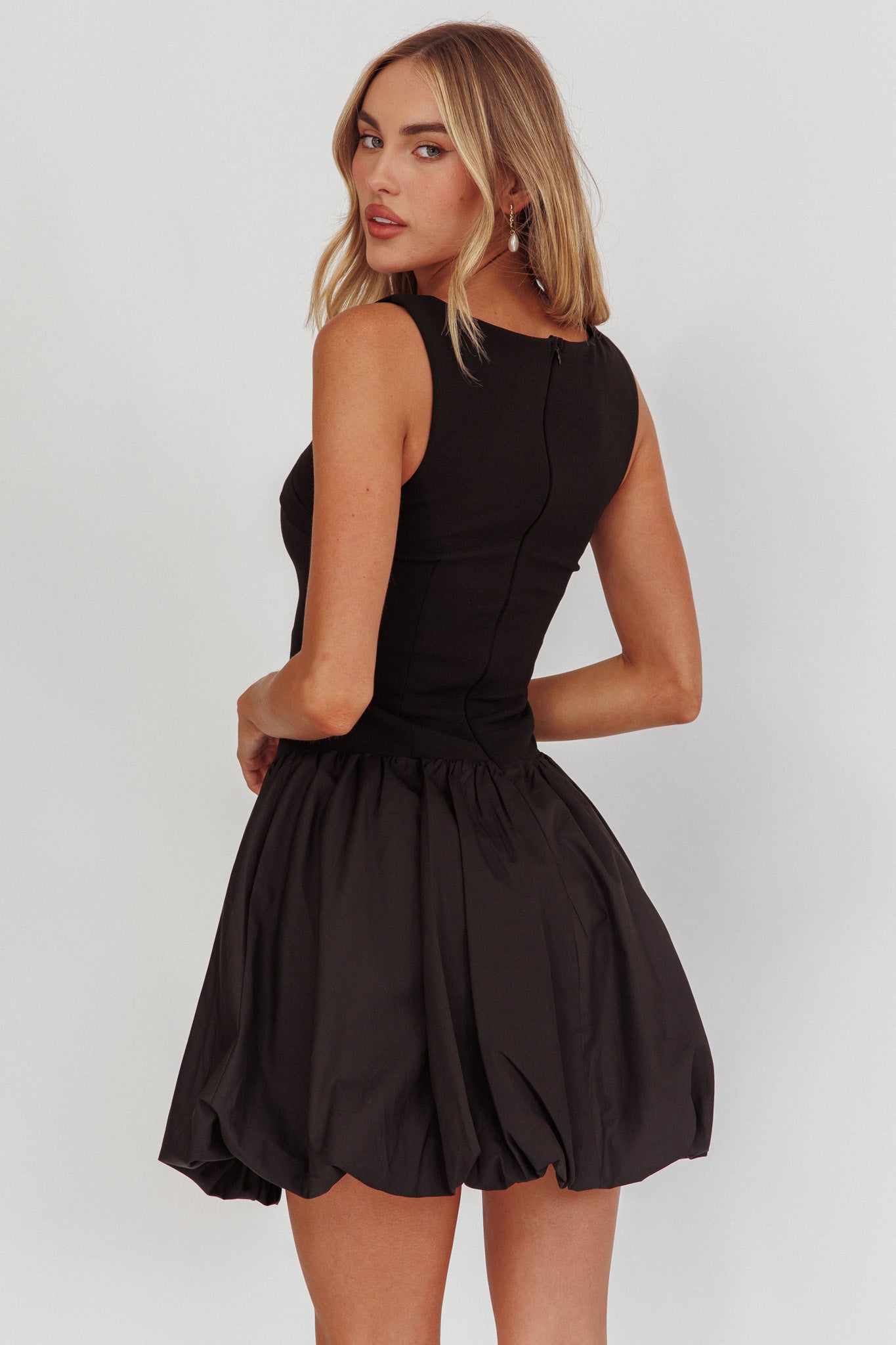 Like Art Square Neck Bubble Mini Dress Black | Selfie Leslie Like Art Square Neck Bubble Mini Dress Black | Selfie Leslie