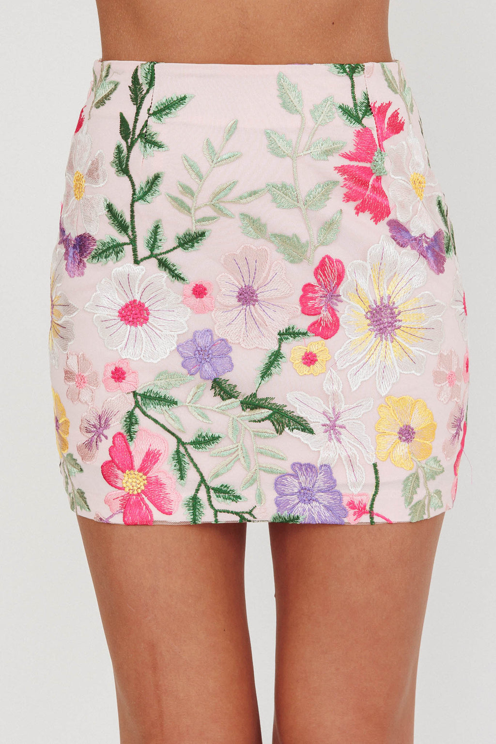 High Street Jacquard Mini Skirt Floral Multi by Selfie Leslie