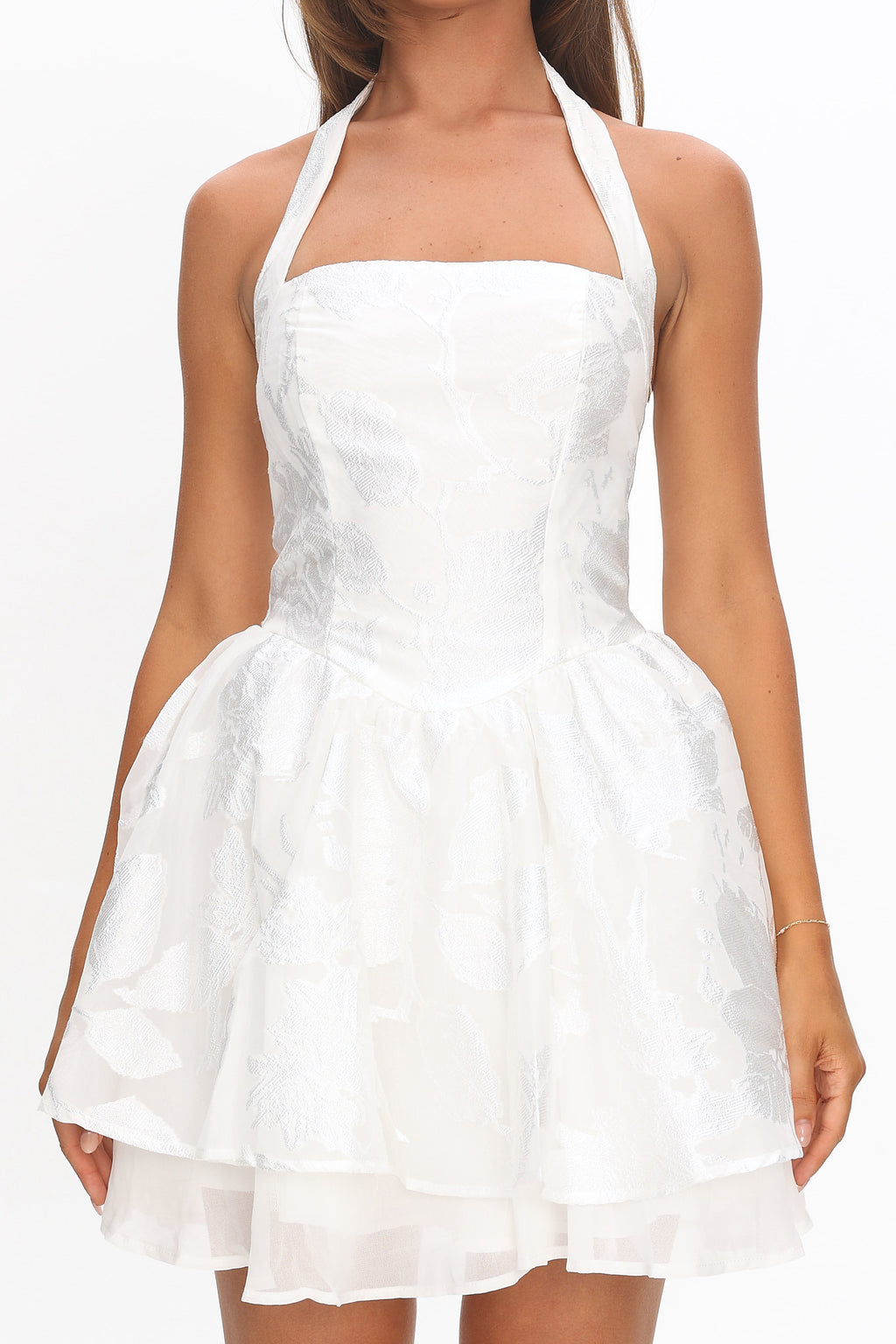 Lusting Halter A-Line Mini Dress White by Selfie Leslie