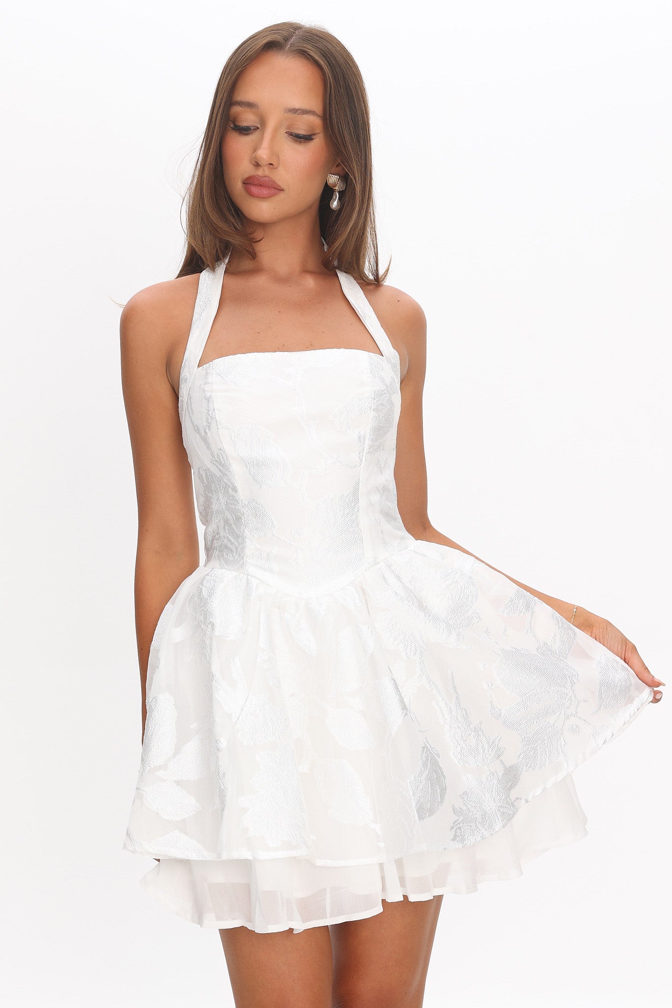 Lusting Halter A-Line Mini Dress White - XL Lusting Halter A-Line Mini Dress White - XL