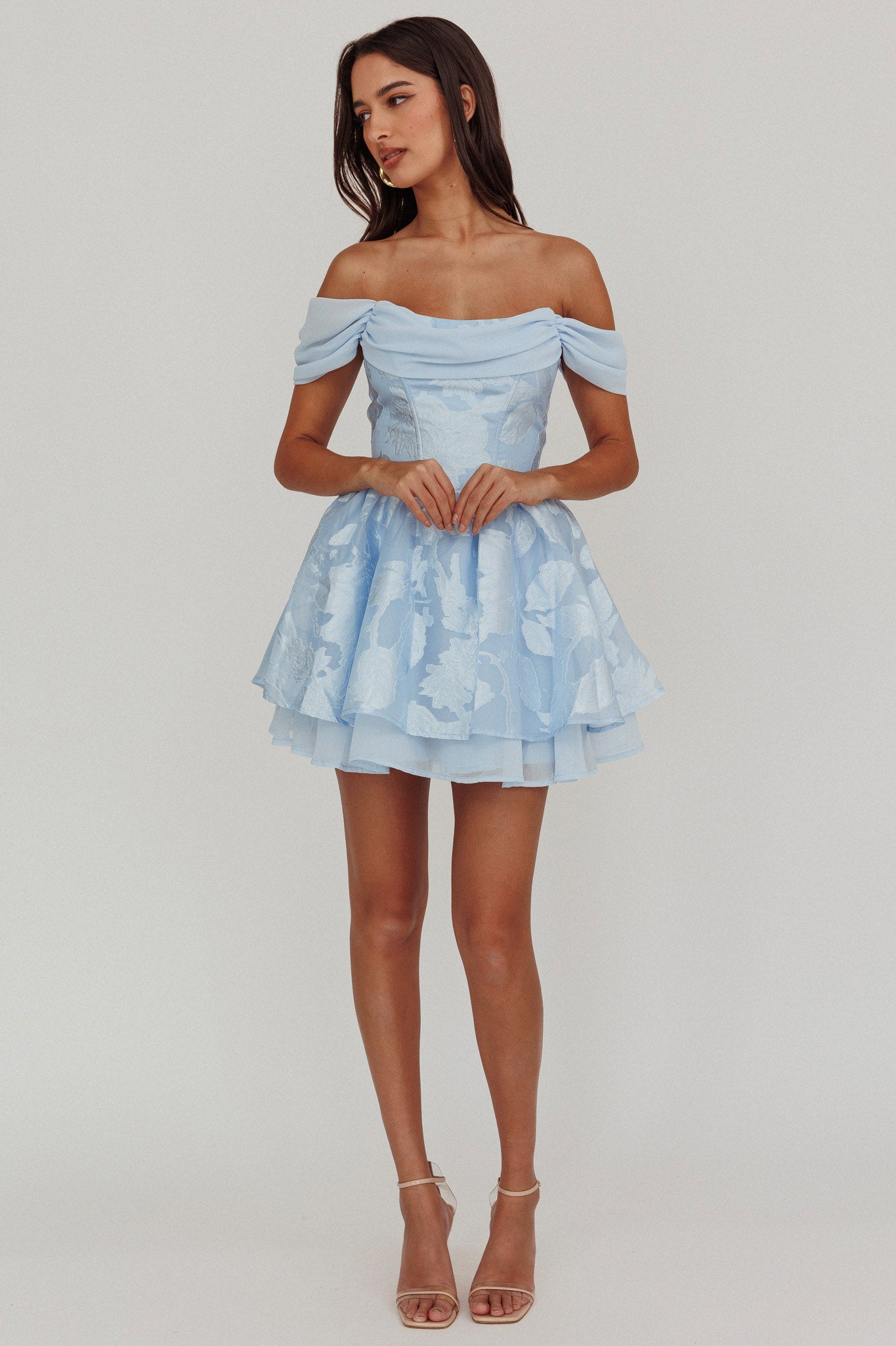 bonnae Offshoulder minidress トップス シズニルック Lusting Off-Shoulder Mini Dress Blue– Selfie Leslie