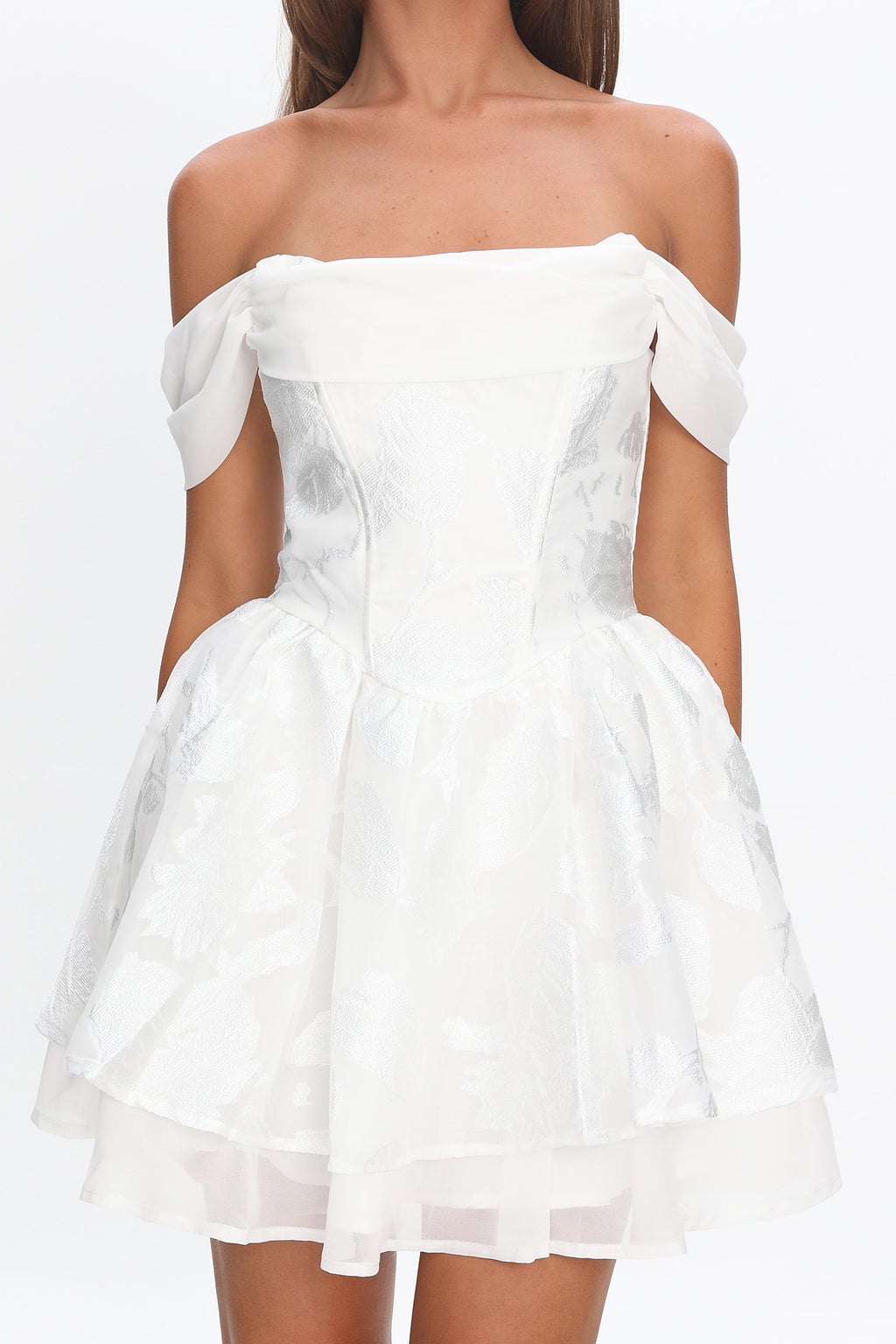 Lusting Off Shoulder Mini Dress White by Selfie Leslie