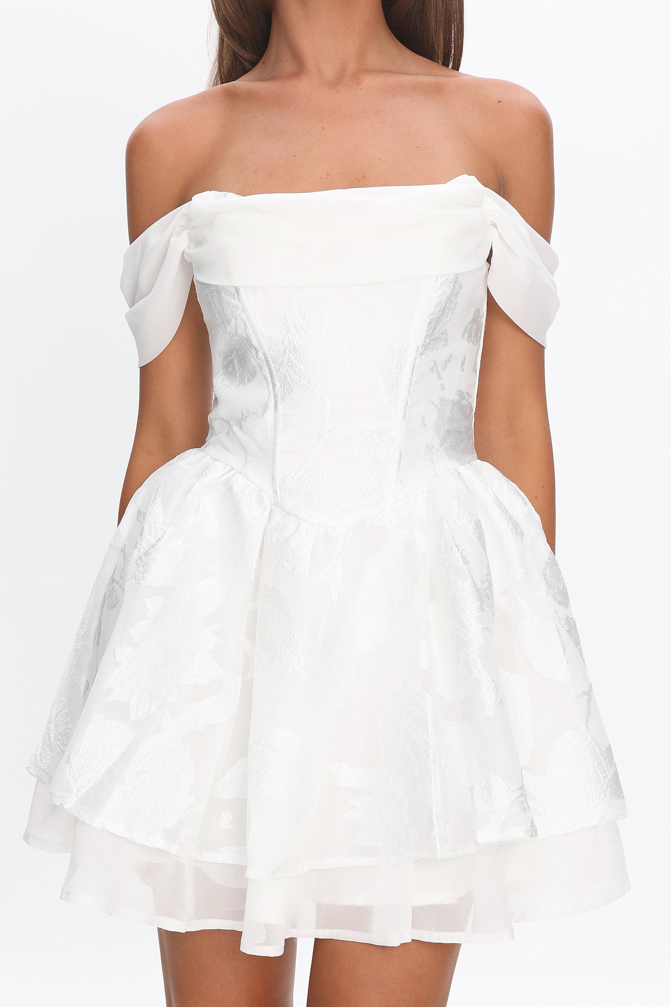 Lusting Off Shoulder Mini Dress White by Selfie Leslie