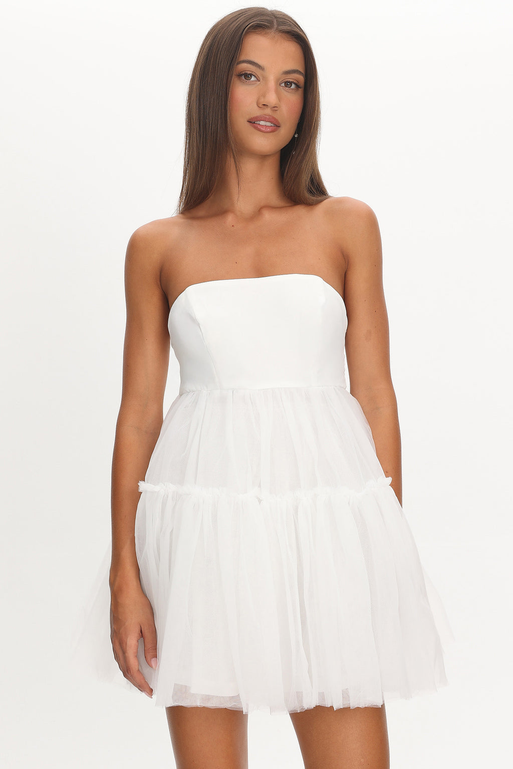Dreamscape Strapless Tulle Mini Dress White - XS Dreamscape Strapless Tulle Mini Dress White - XS