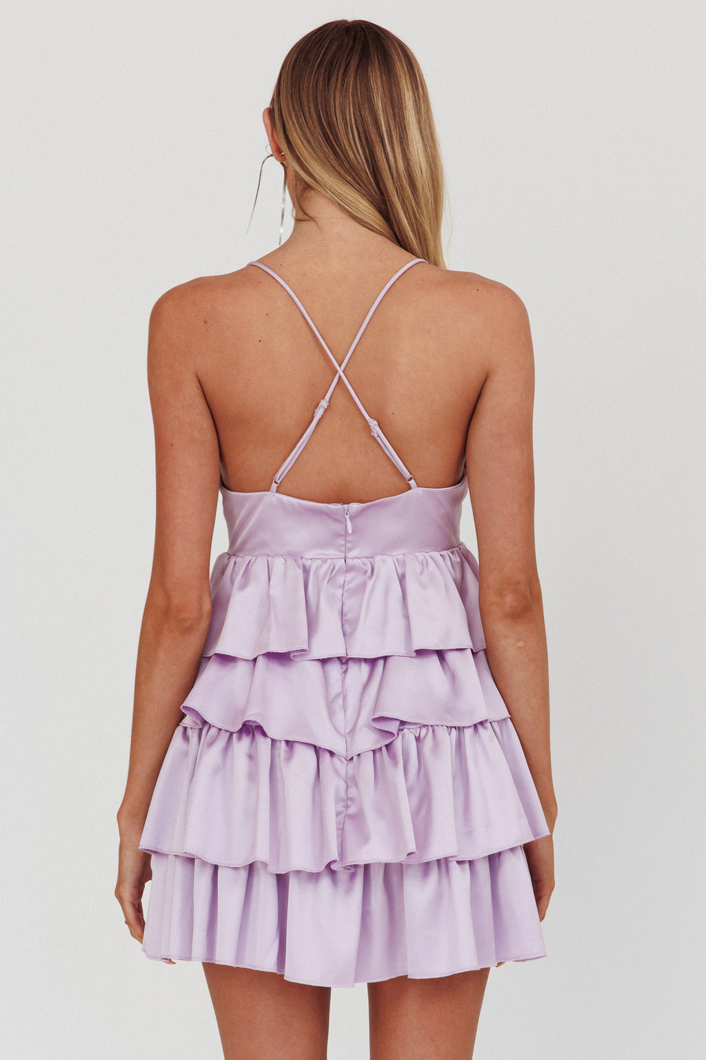 Heavenly Bliss Ruffle Mini Dress Lilac by Selfie Leslie