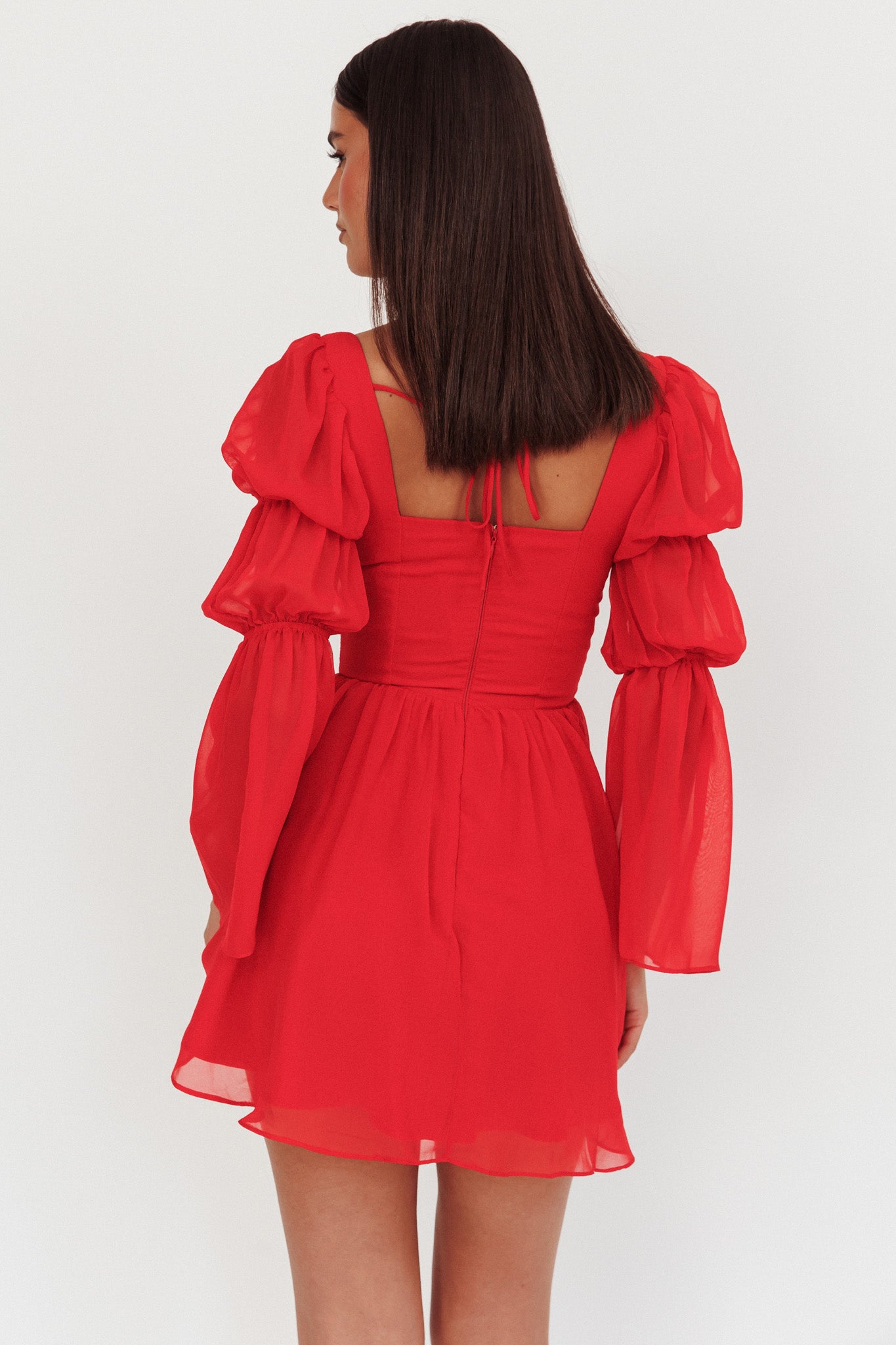 Miya Long Sleeve Mini Dress Red Miya Long Sleeve Mini Dress Red