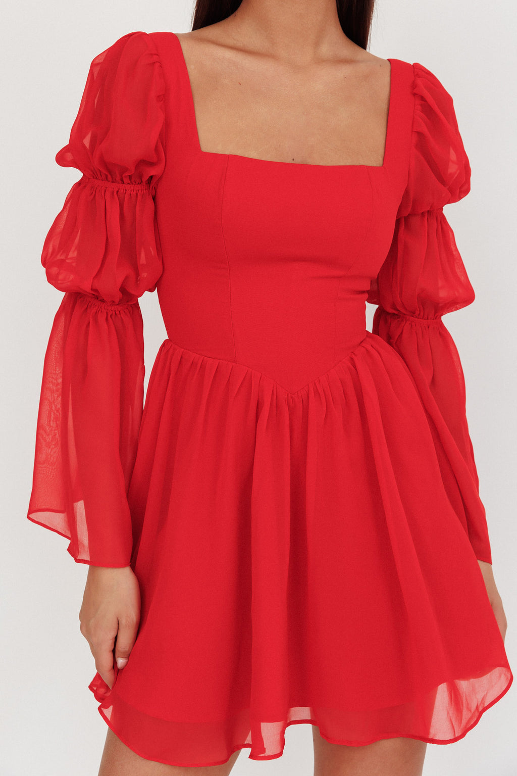red mini long sleeve dress SPANX Red Ponte Long Sleeve Mini Dress