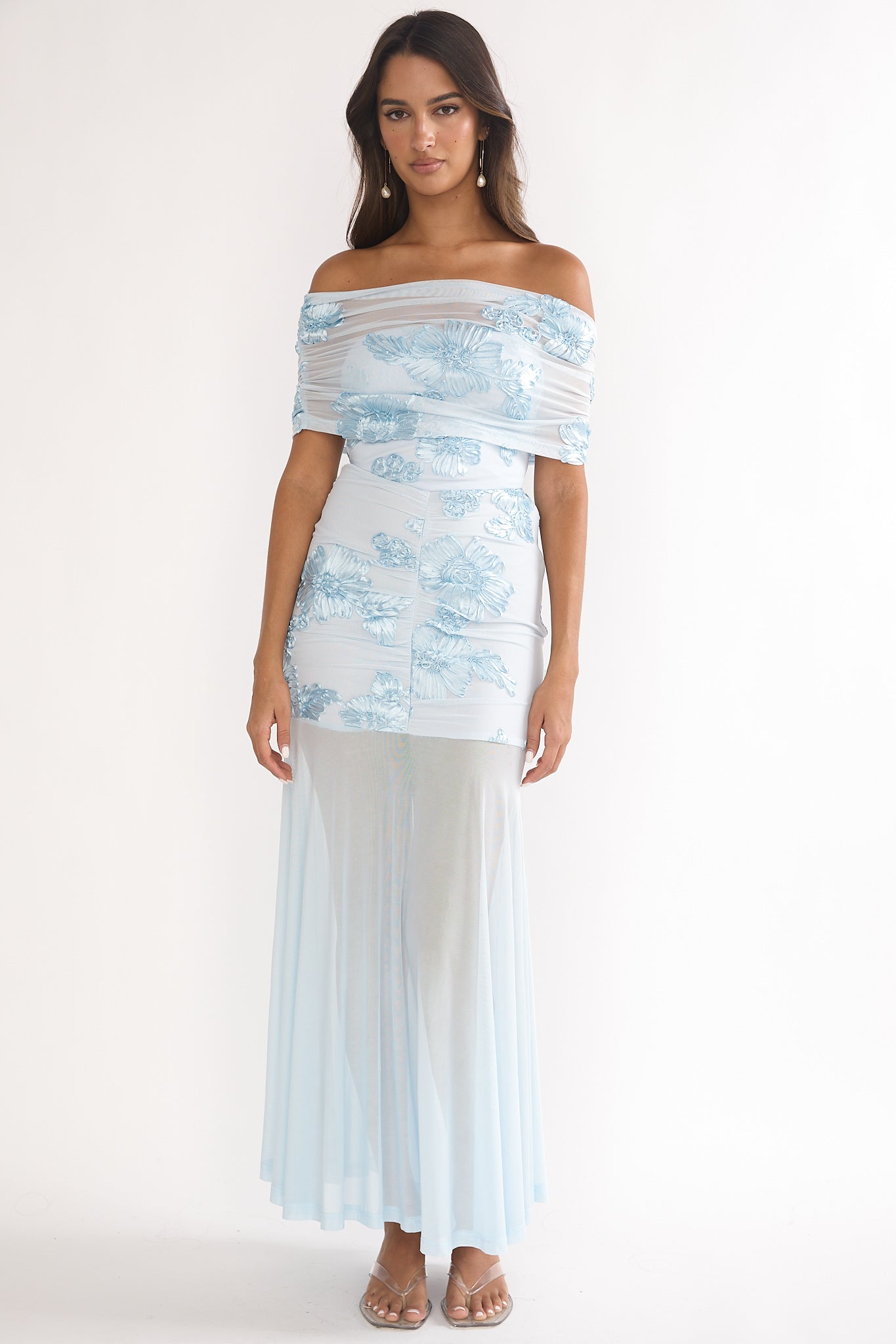 clairo blue dress wearing the With Jan Kesha in Spaghetti strap mini dress Lace trim contrast Open back Back tie straps Deep v The Calypso Dress in Skyline