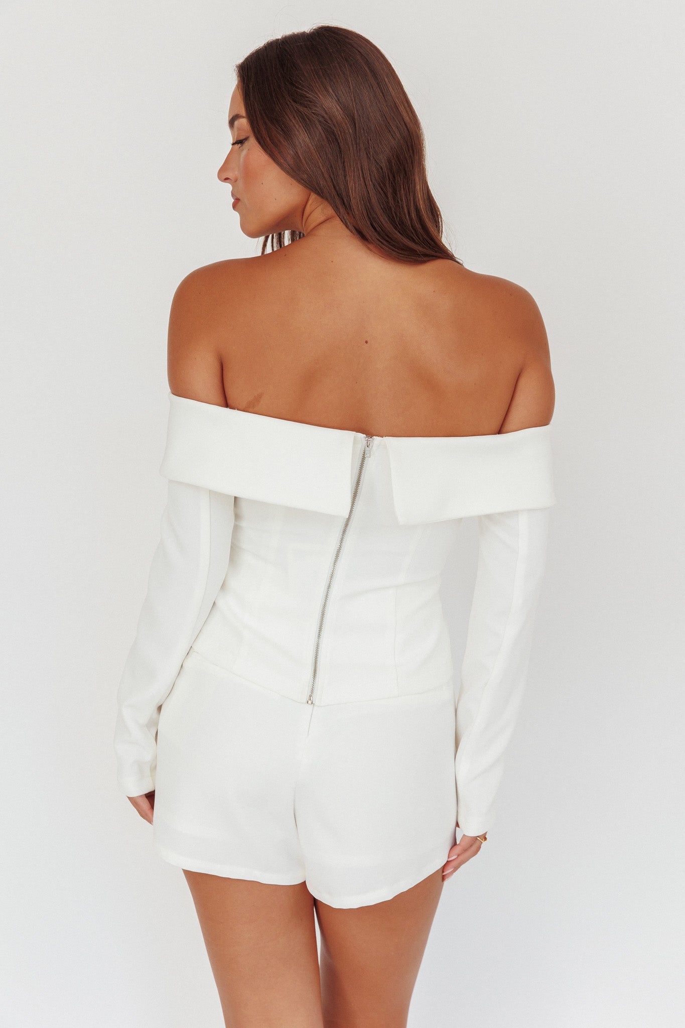Adalis Off-Shoulder Long Sleeve Top Off White by Selfie Leslie