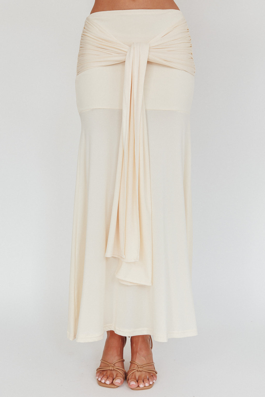 Night Market Hip Tie Maxi Skirt Butter by Selfie Leslie