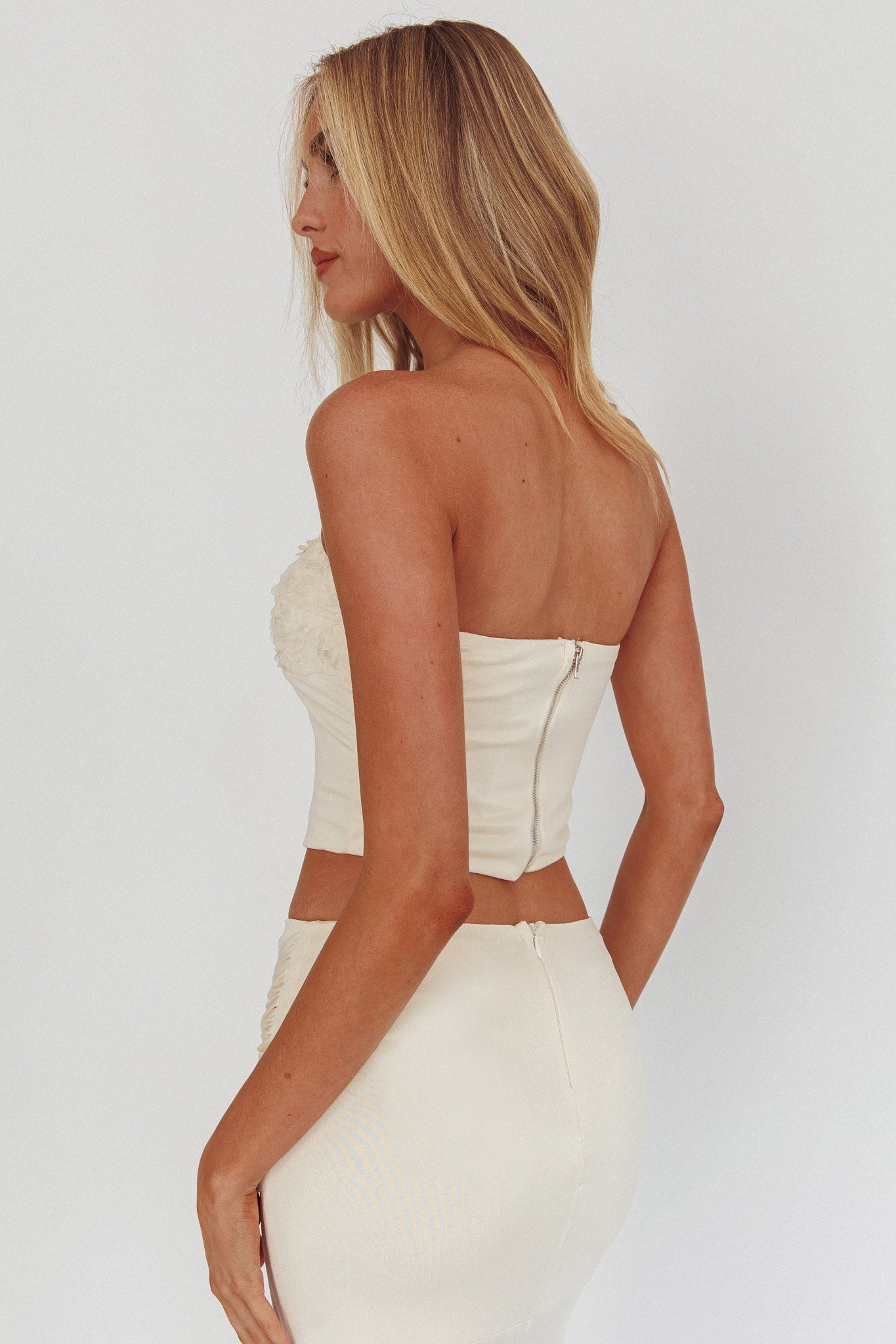 Night Market Applique Crop Top Butter by Selfie Leslie