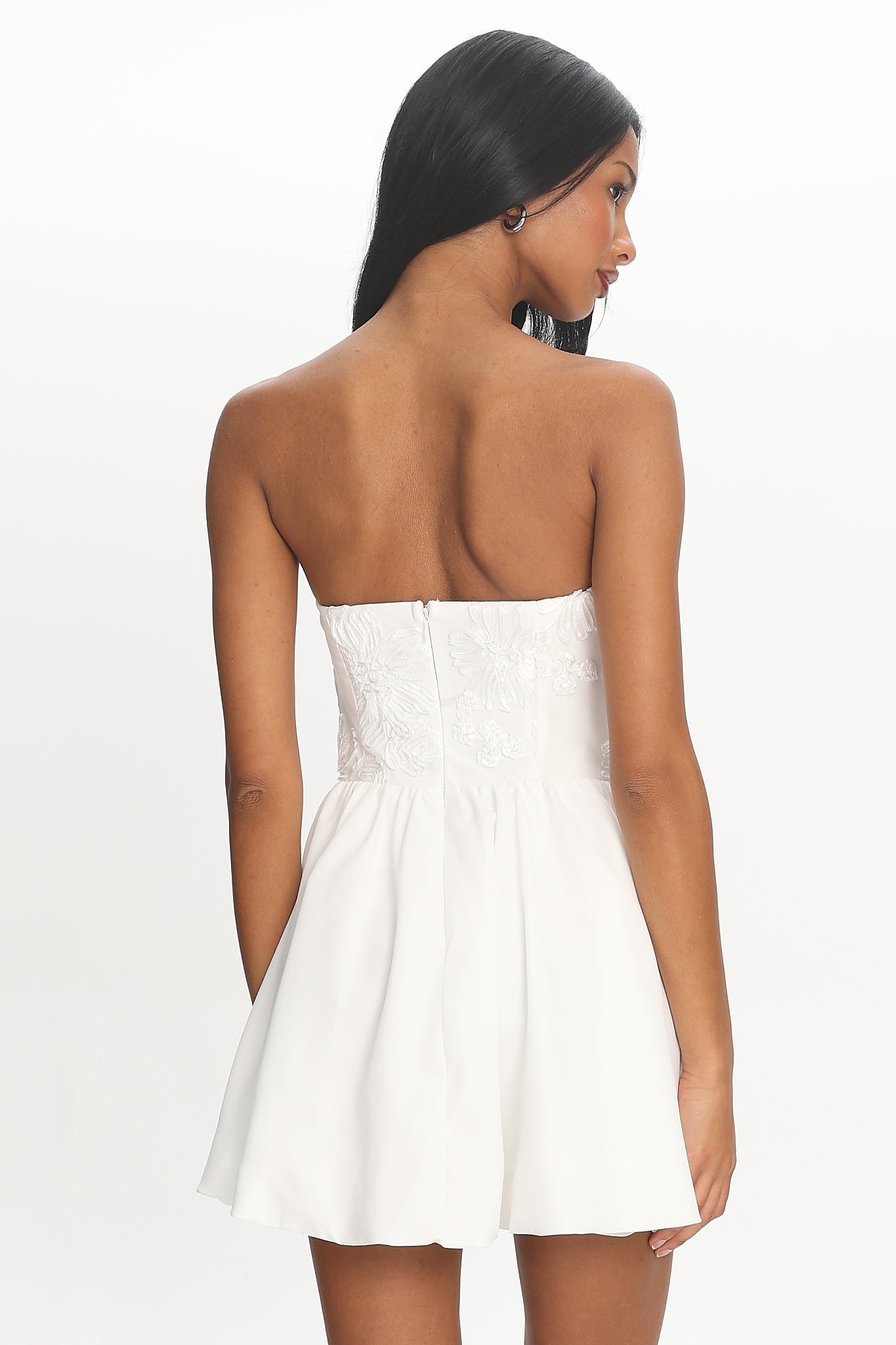 basque waist dress mini Satin Mini Wedding Dress with Basque Waist 2 / Vintage Ivory