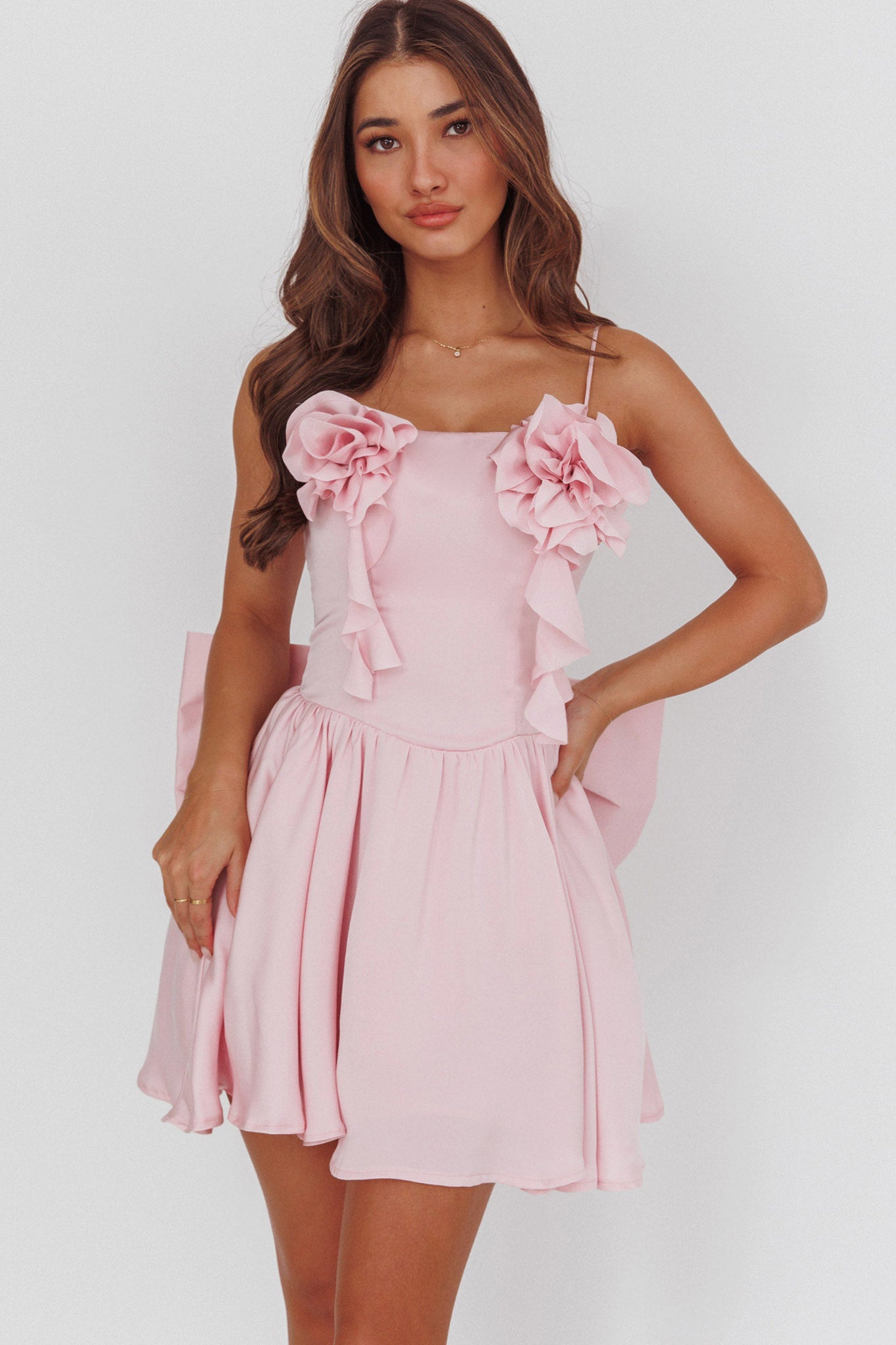 Tell Me Twice Bow Back Mini Dress Pink - XL Tell Me Twice Bow Back Mini Dress Pink - XL