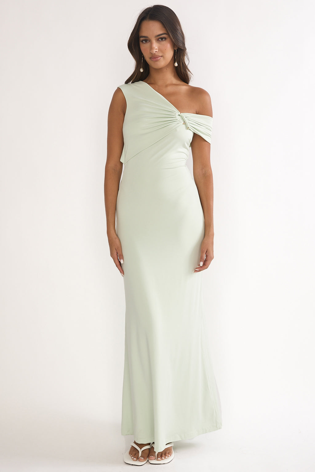 Tilda Asymmetric Neckline Maxi Dress Sage