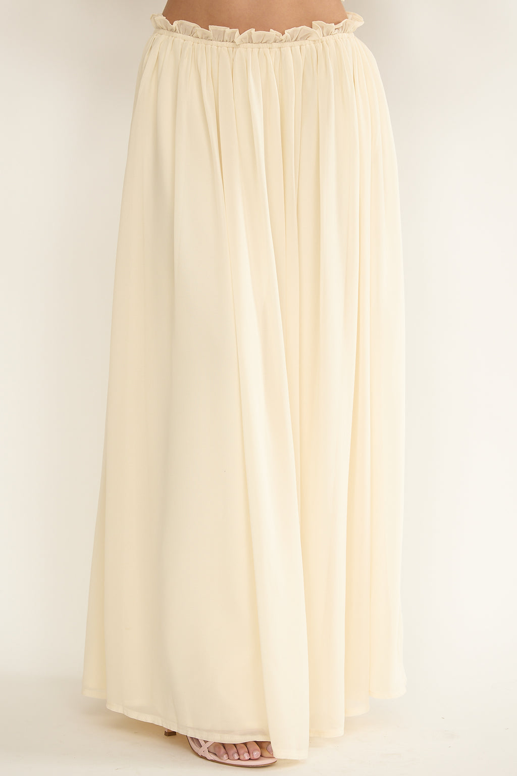 Marivelle Frill Trim Maxi Skirt Oyster by Selfie Leslie