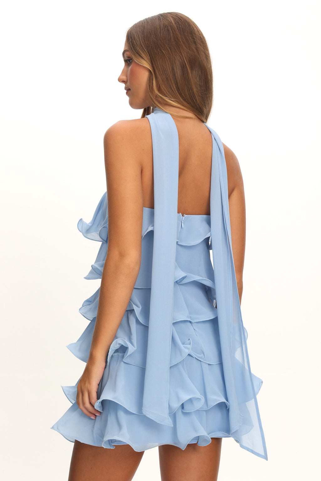 Love Note Strapless Layered Mini Dress Blue by Selfie Leslie