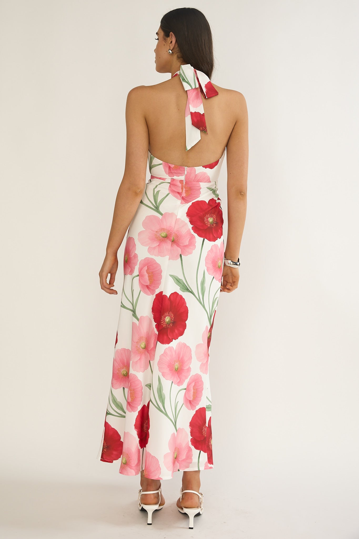3d floral maxi dress Vale 3D Flower Halter Maxi Dress Floral
