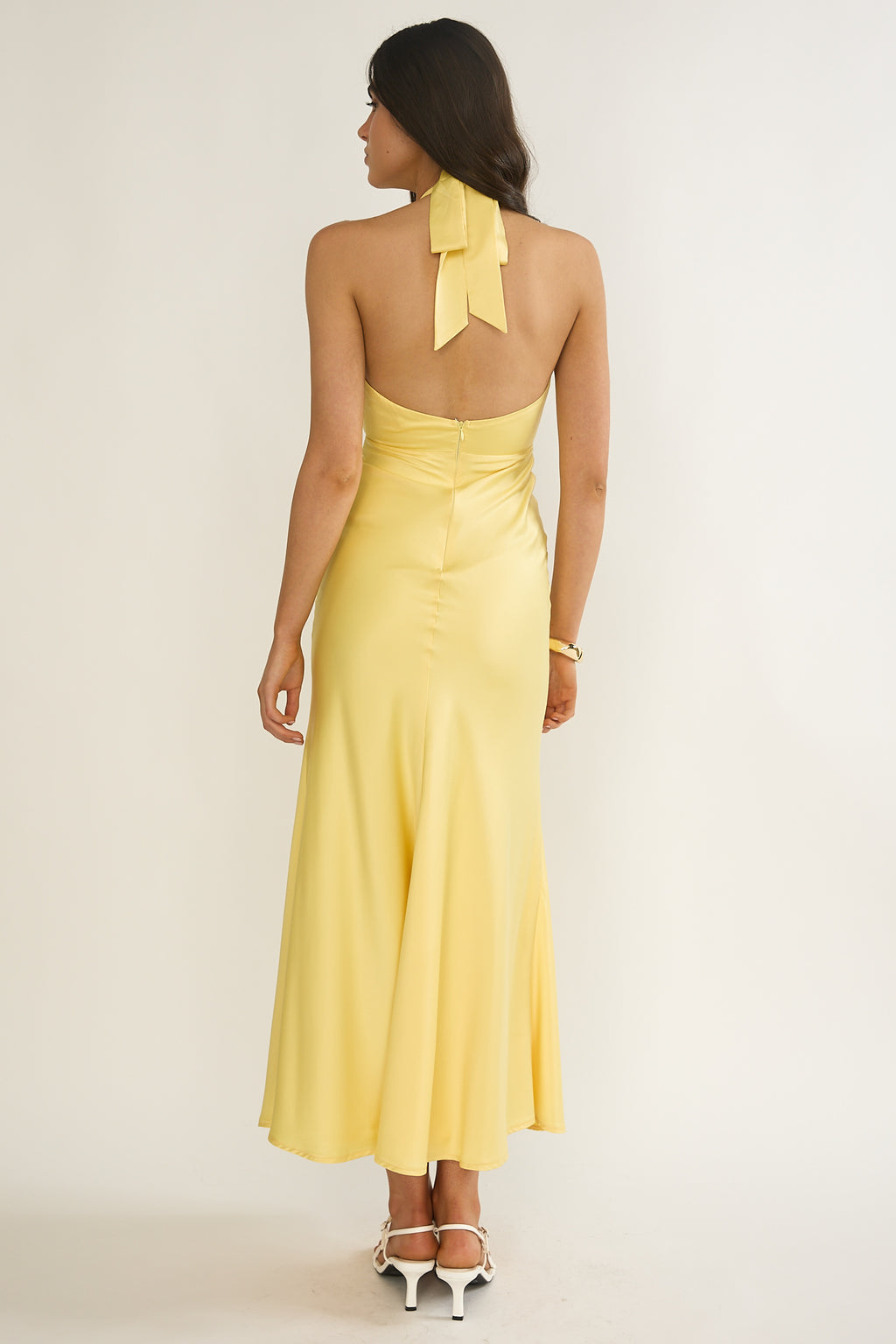 Vale 3D Flower Halter Maxi Dress Sunflower by Selfie Leslie