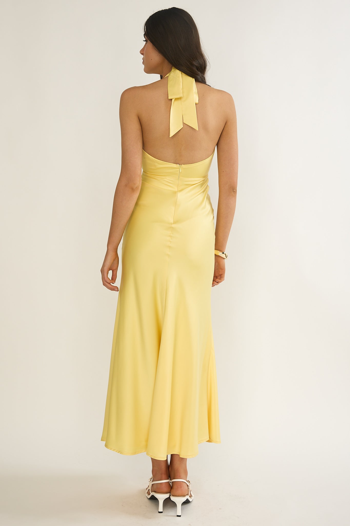 Vale 3D Flower Halter Maxi Dress Sunflower by Selfie Leslie