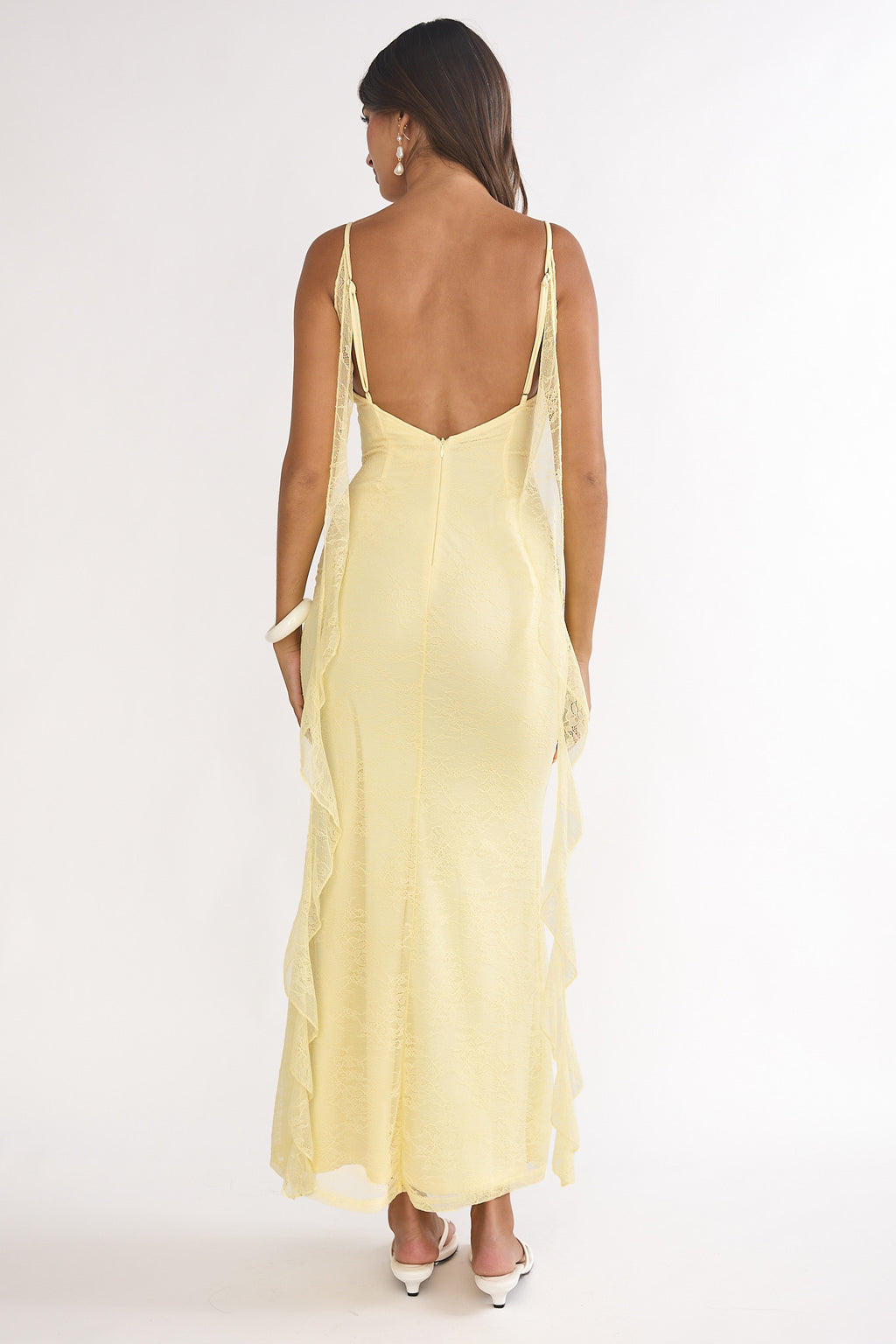 Sunspell Ruffle Trim Lace Maxi Dress Butter by Selfie Leslie