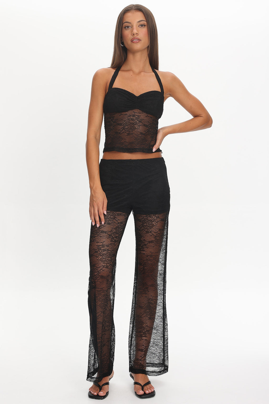 Sugarberry Lace Pants Black by Selfie Leslie