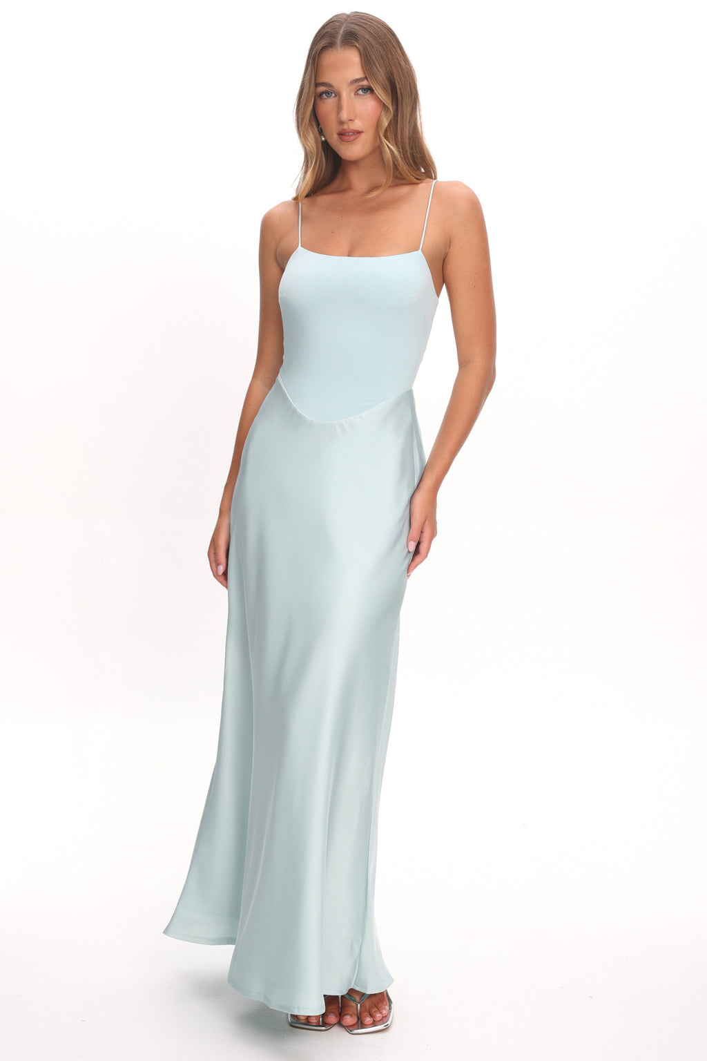 Talk To Me Cami Strap Maxi Dress Mint by Selfie Leslie