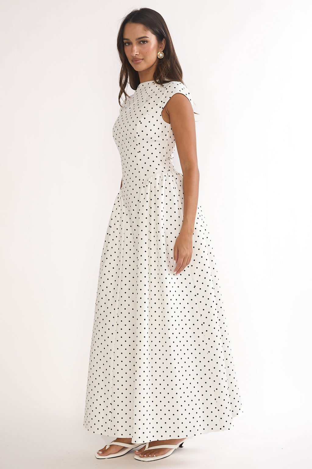 Lynnie Cap Sleeve Maxi Dress Polka Dot - XS Lynnie Cap Sleeve Maxi Dress Polka Dot - XS