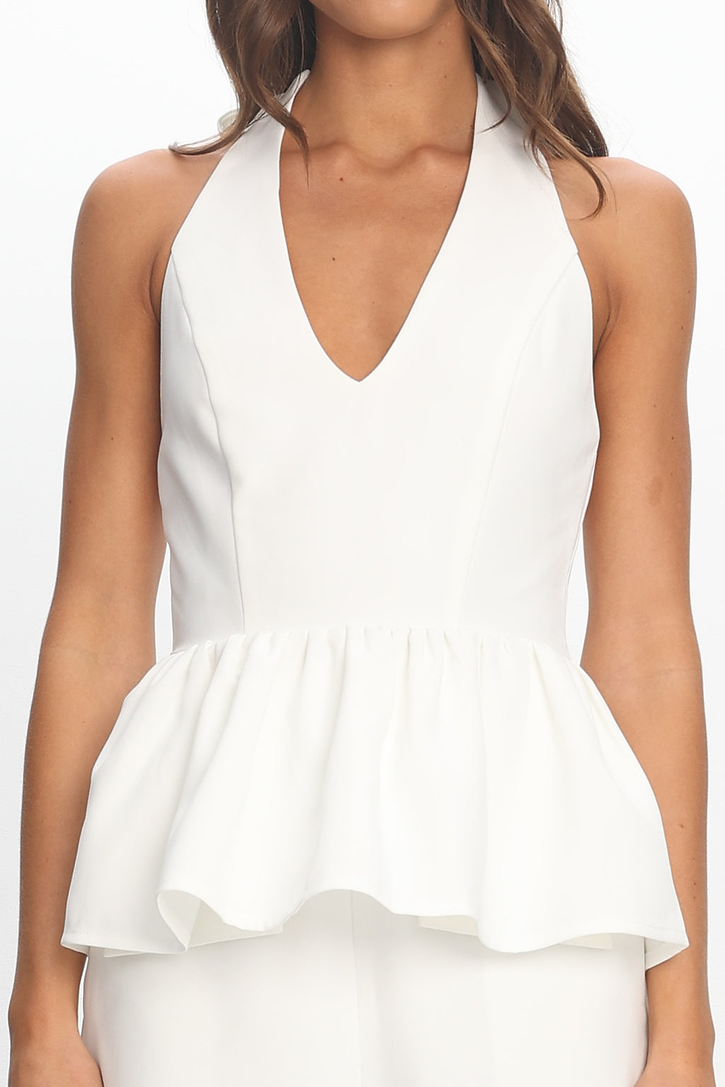 Molly Halter Peplum Top White - L