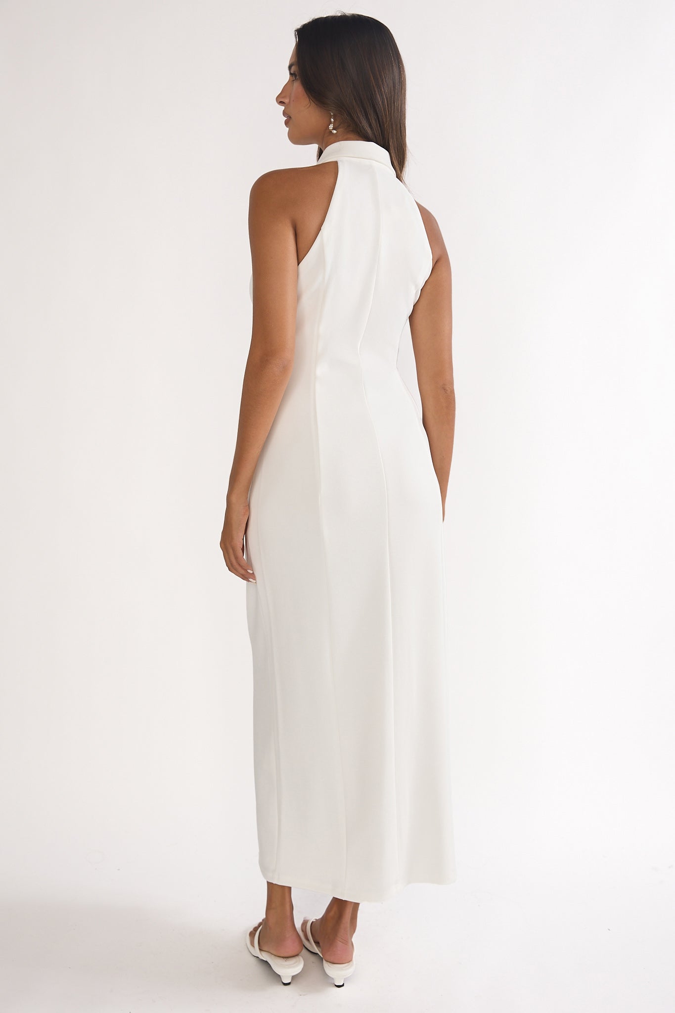 Esmarie Collared Maxi Dress White by Selfie Leslie