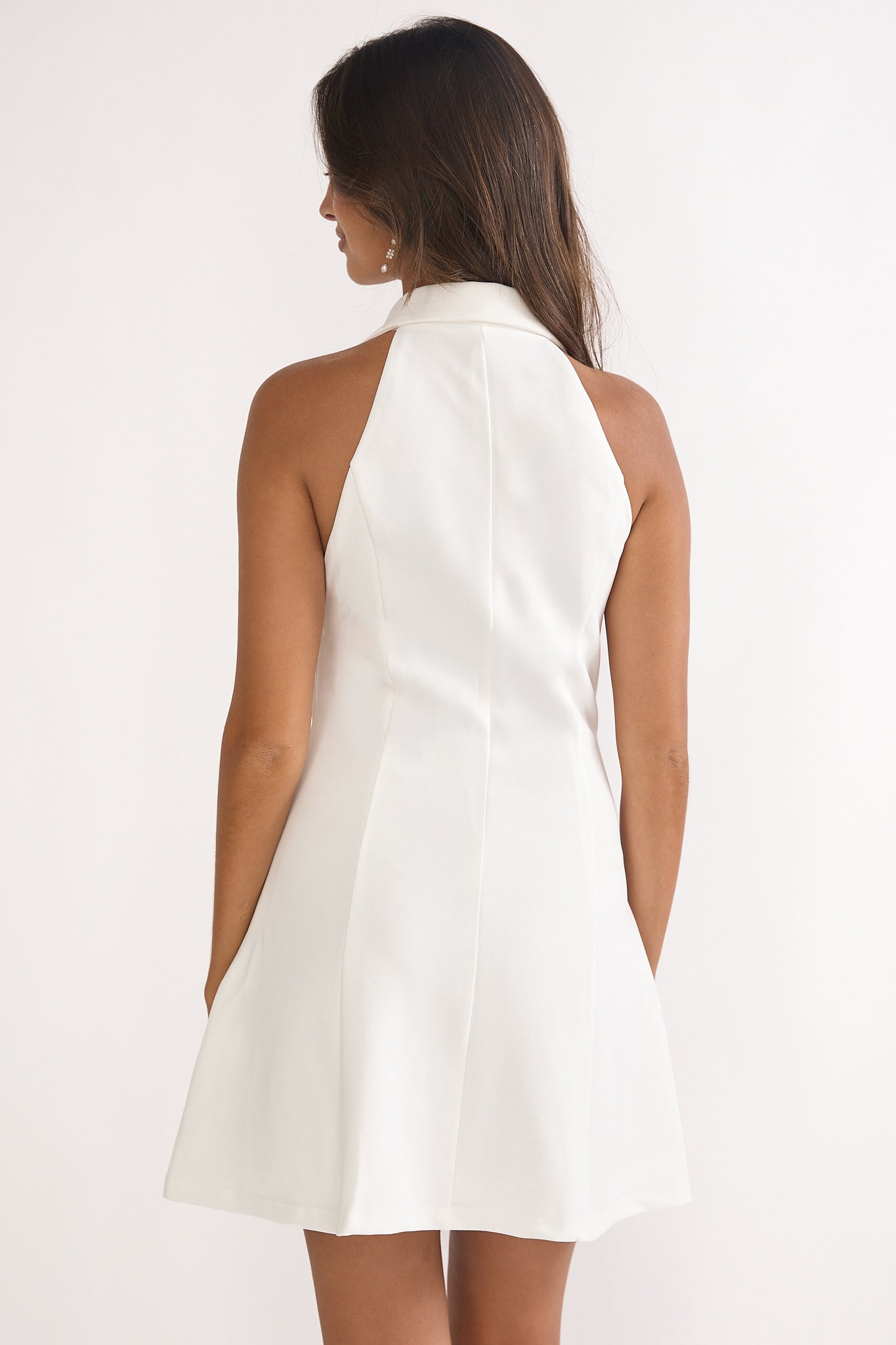 Esmarie Collared Mini Dress White by Selfie Leslie