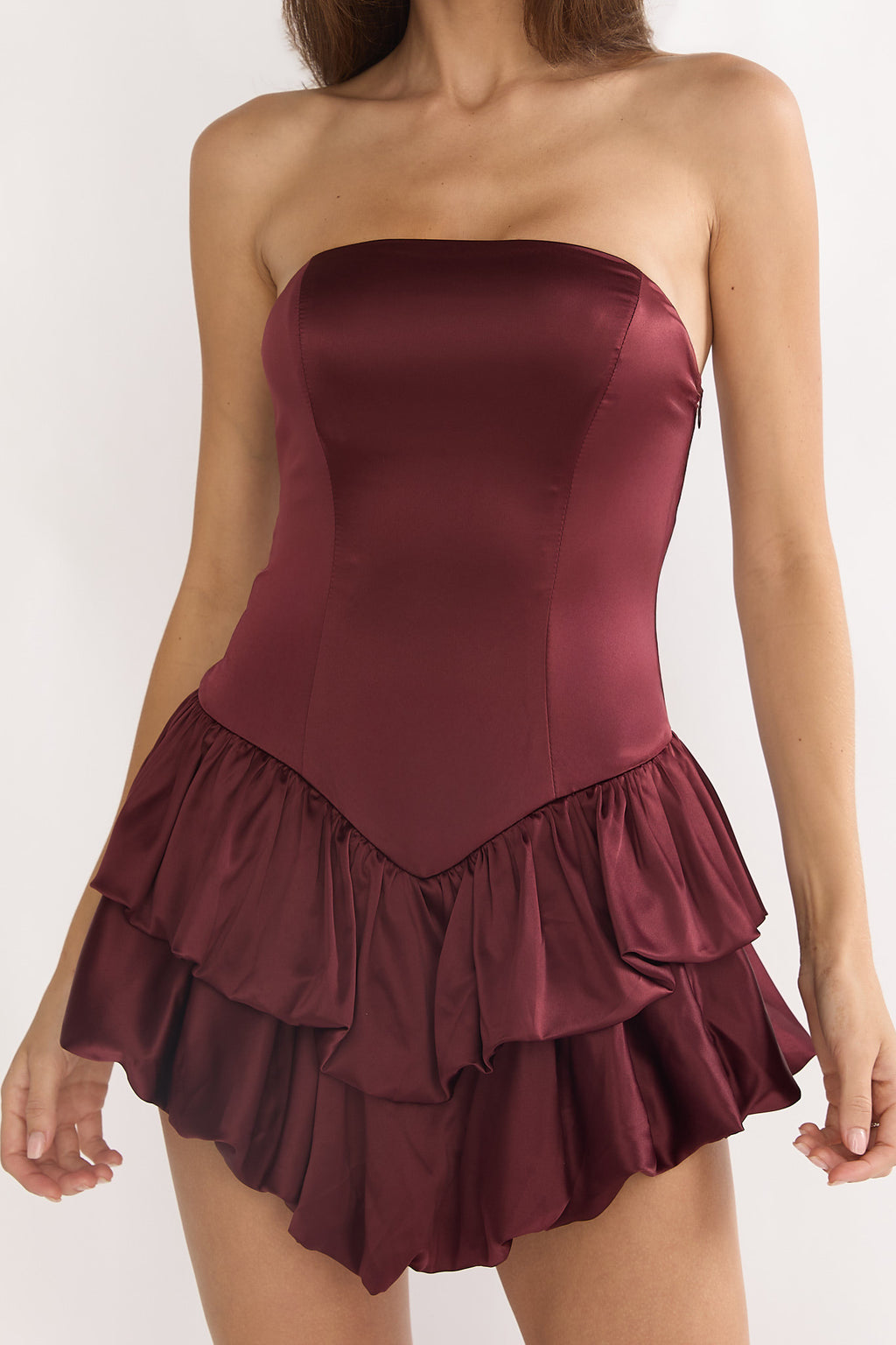 Dovira Bow Back Mini Romper Wine by Selfie Leslie