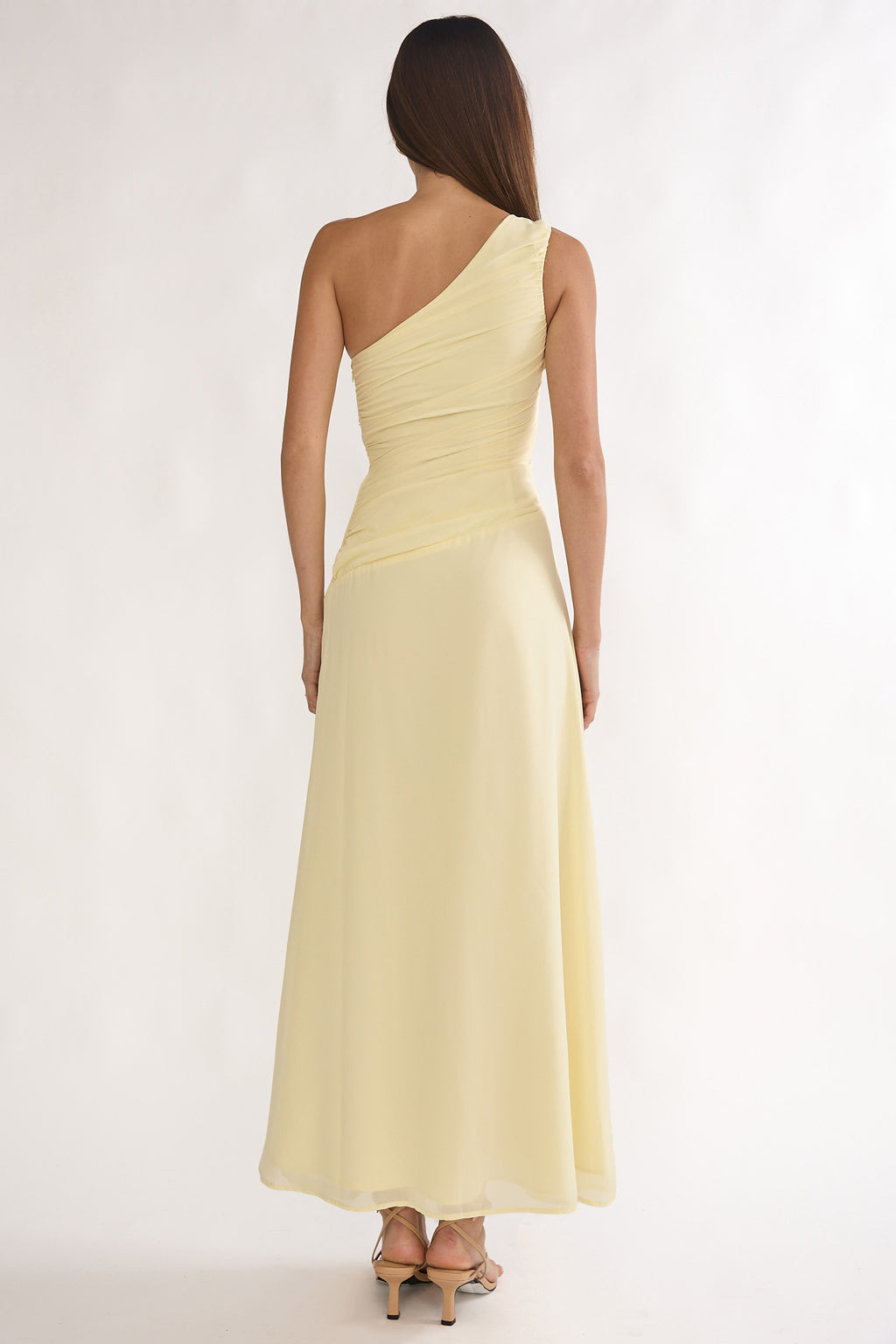 Ivora One-Shoulder Cut-Out Waist Maxi Dress Butter by Selfie Leslie