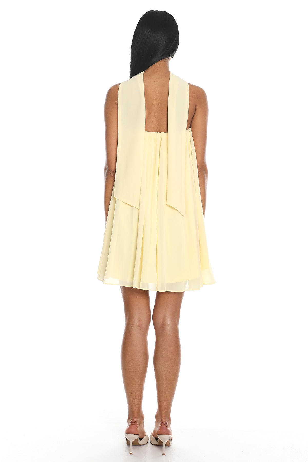 Read The Signs Strapless Mini Dress Butter by Selfie Leslie