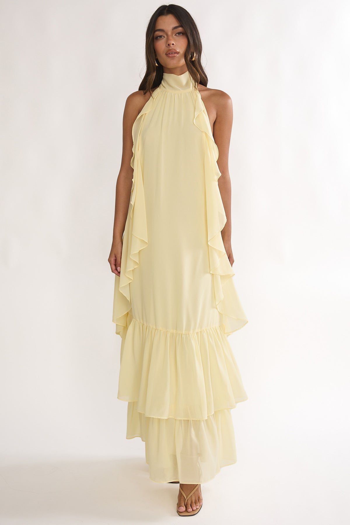 cream premium lace tiered ruffle frill halterneck maxi dress Lorina Layered Butter style_group:Willa Chiffon Dress %0D%0A*%20If%20you%20are%20between%20two%20sizes%20the%20larger%20one%20is%20recommended.%26nbsp%3B%0D%0A%26nbsp%3B%0D%0A%26nbsp%3B%0D%0A%26nbsp%3B%0D%0A%0D%0A%26nbsp%3B%0D%0A%26nbsp%3B%0D%0A%26nbsp%3B%0D%0A%26nbsp%3B%0D%0A%26nbsp%3B Shona Joy La Lune Color:Black Rainbow