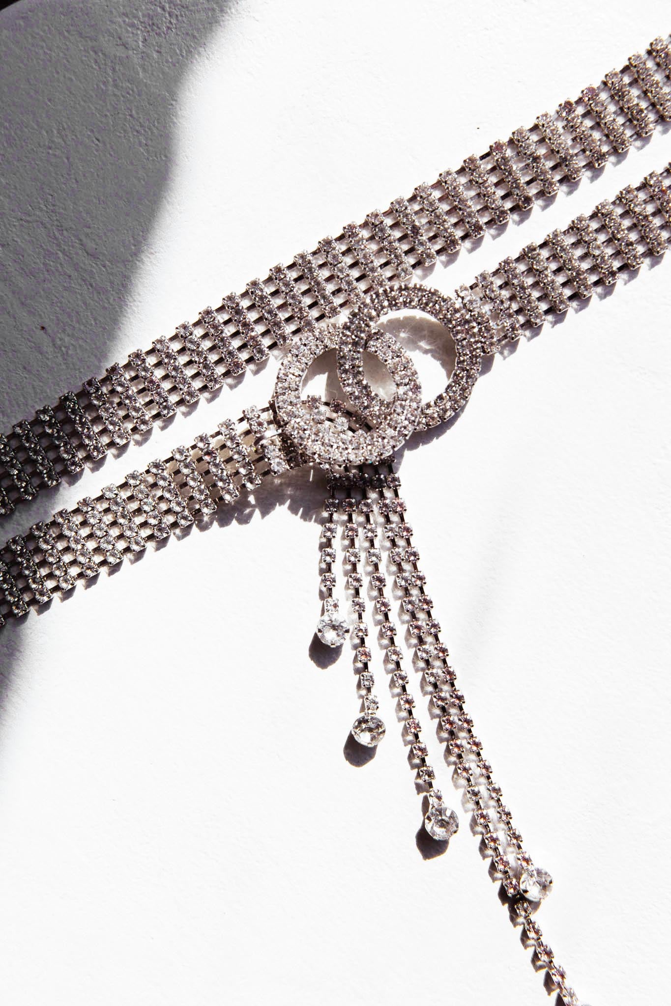 Vera Rhinestone Belt Silver by Selfie Leslie