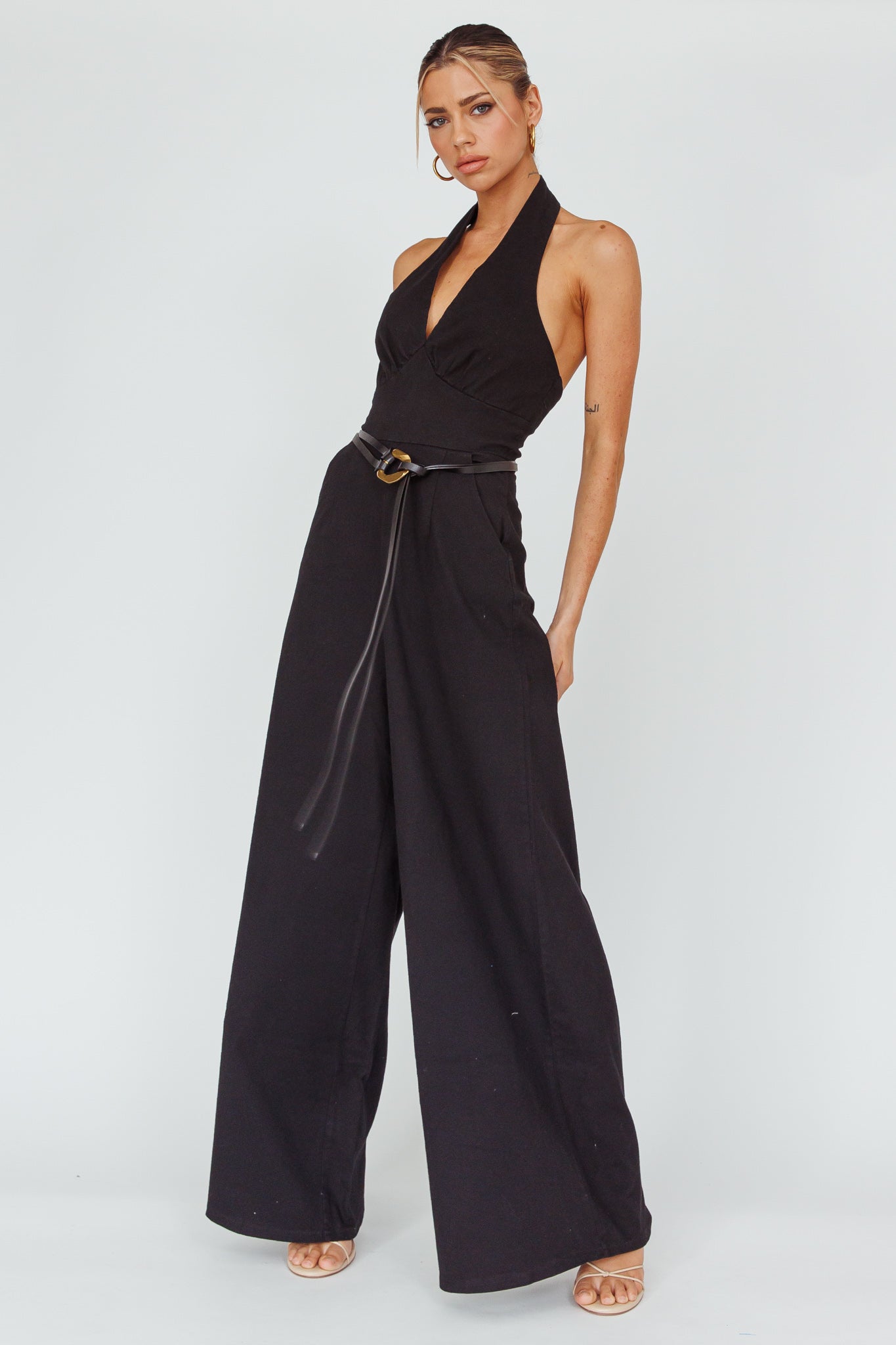 Lyan Gold Buckle Belt Black by Selfie Leslie