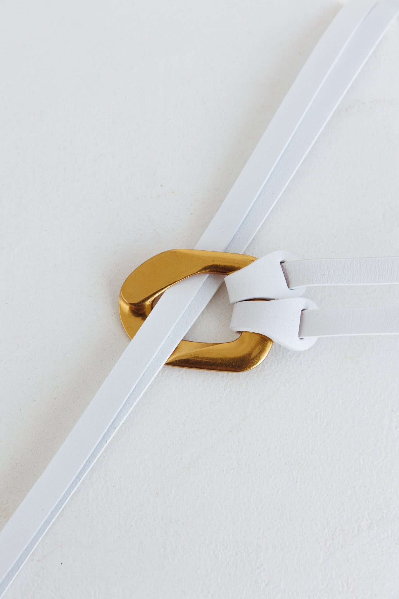 Lyan Gold Buckle Belt White by Selfie Leslie