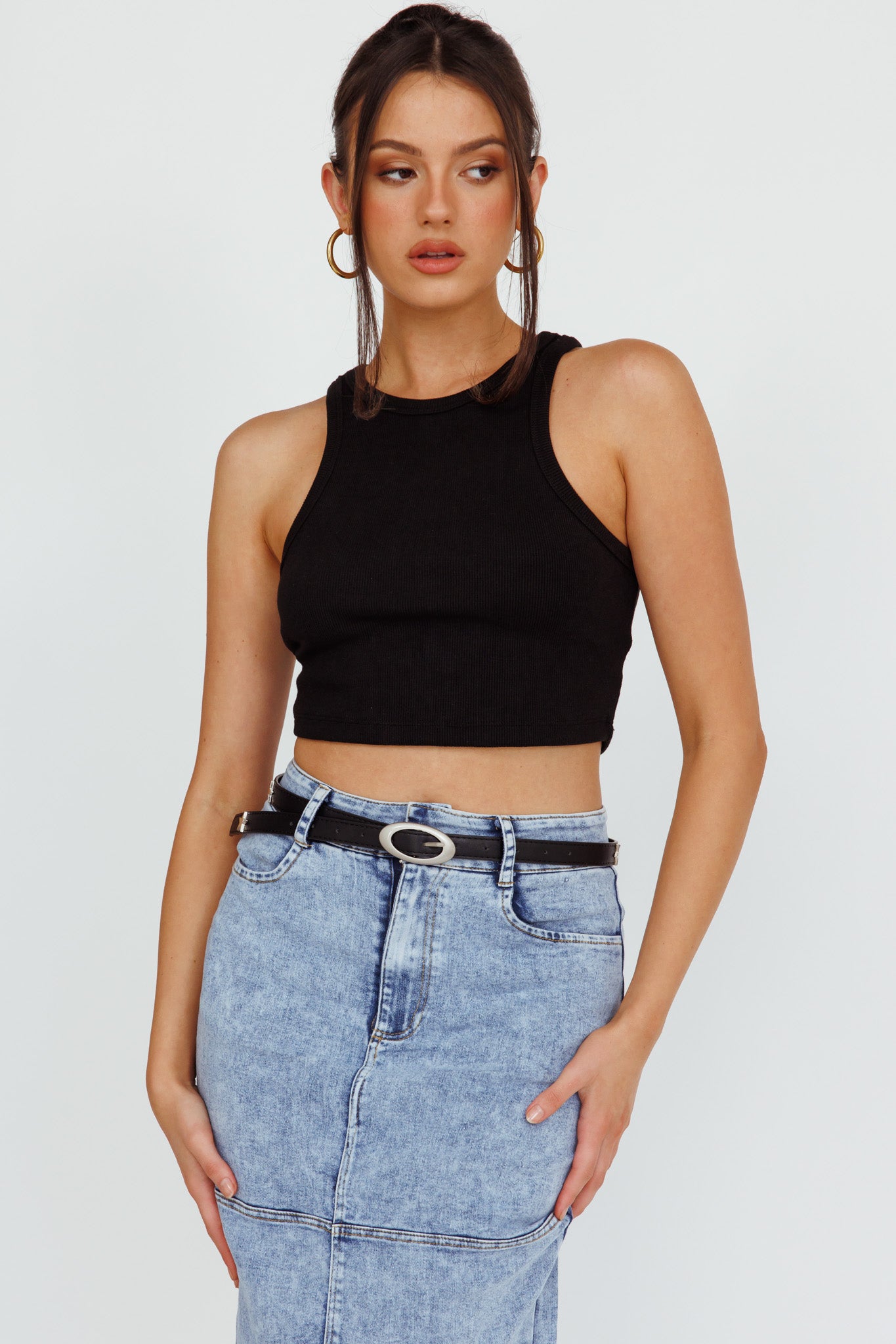 Nerissa Slim Star Belt Black by Selfie Leslie
