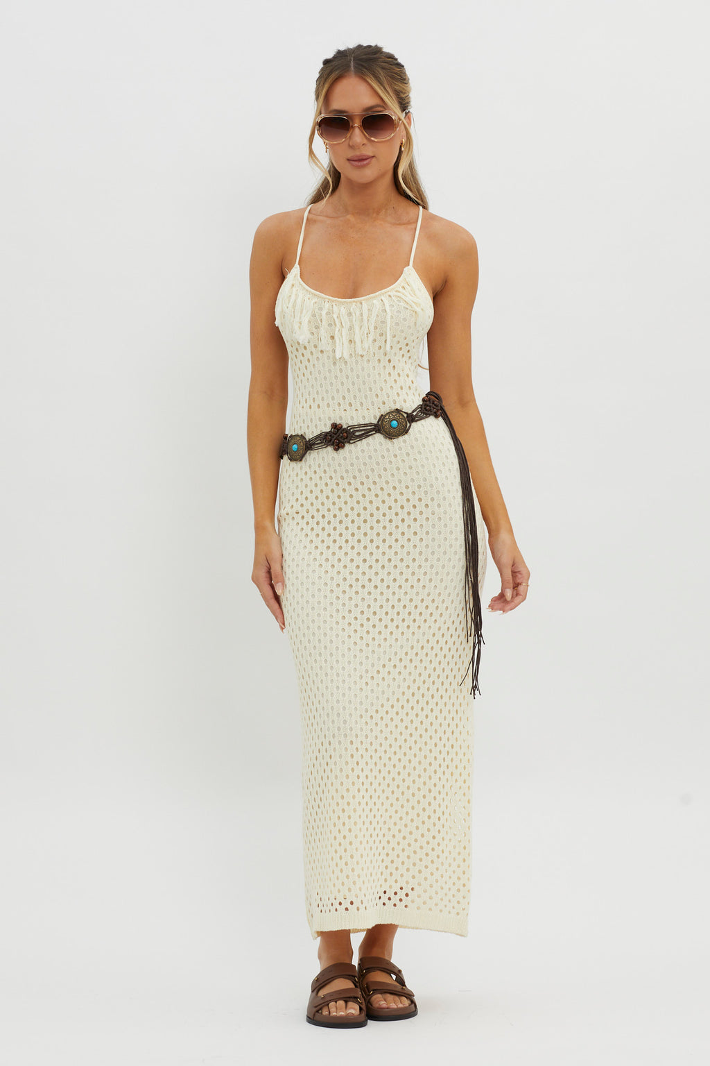 Midwest Fringe Boho Belt Brown Midwest Fringe Boho Belt Brown
