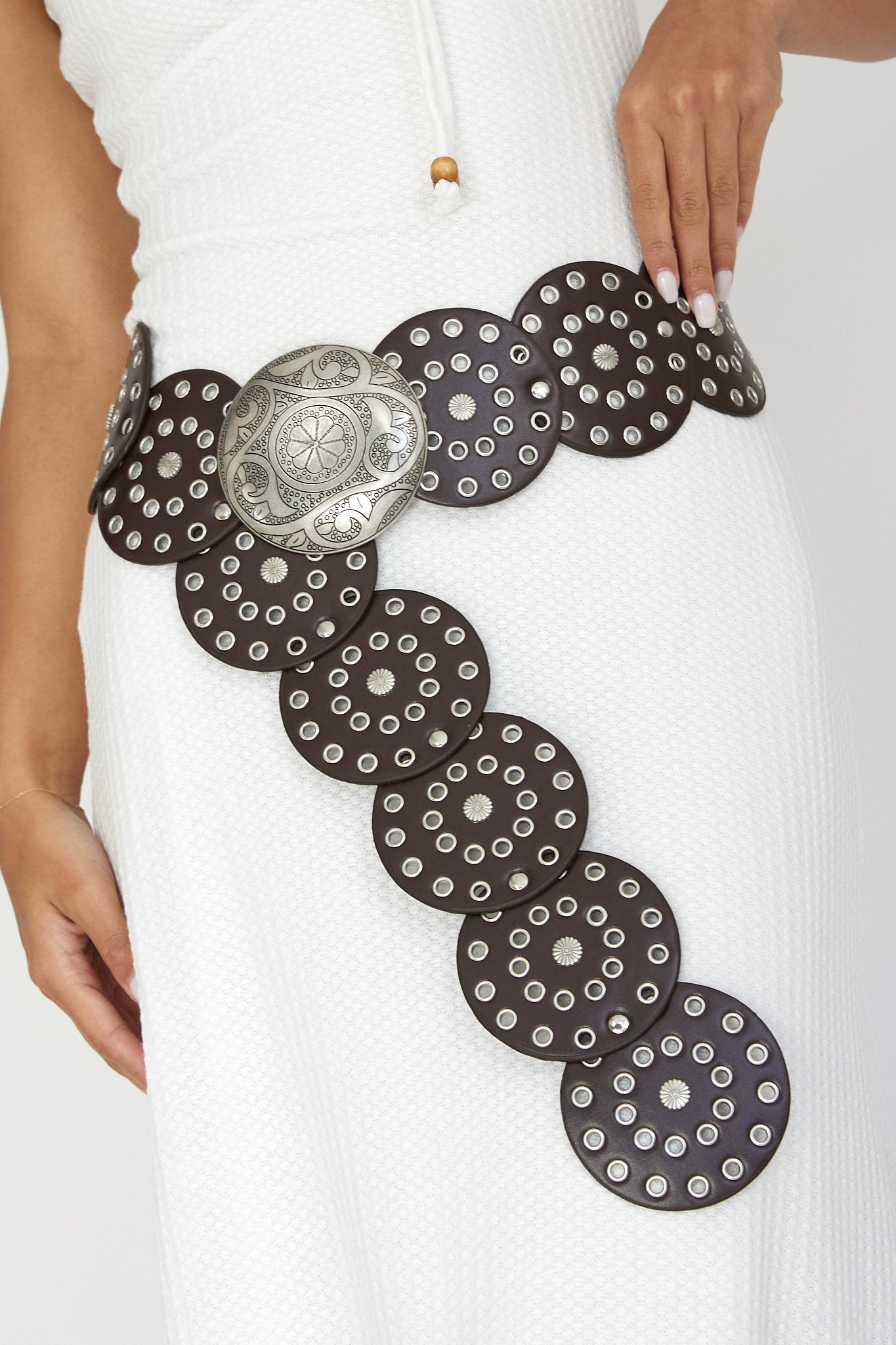 Tina Western Circle Belt Brown by Selfie Leslie