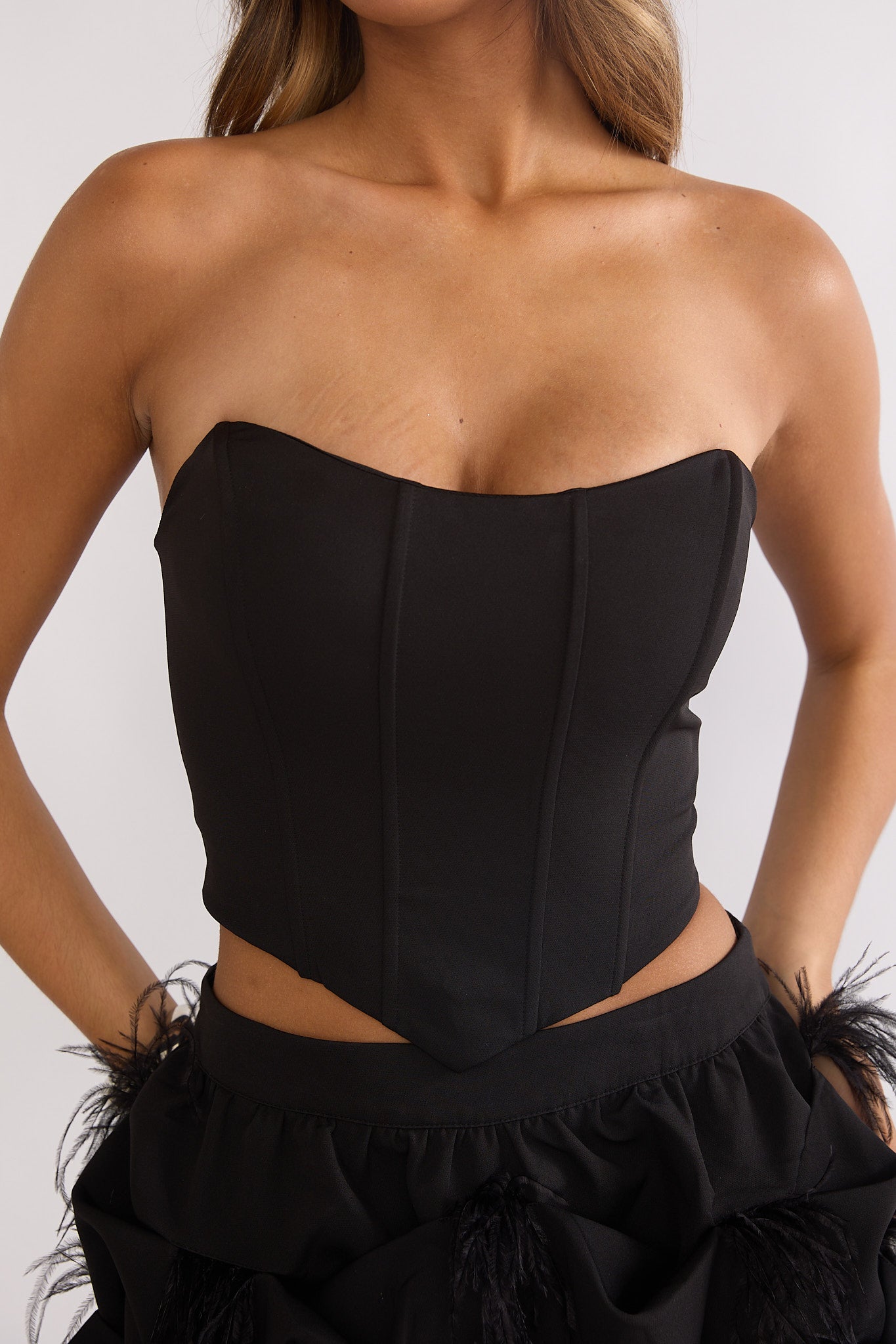 Alyra Structured Corset Top Black | Selfie Leslie
