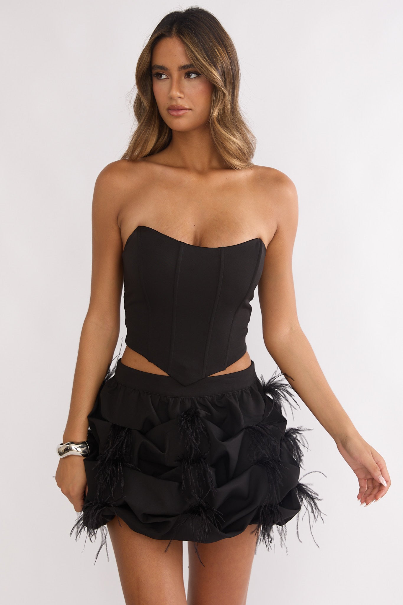 Alyra Structured Corset Top Black | Selfie Leslie