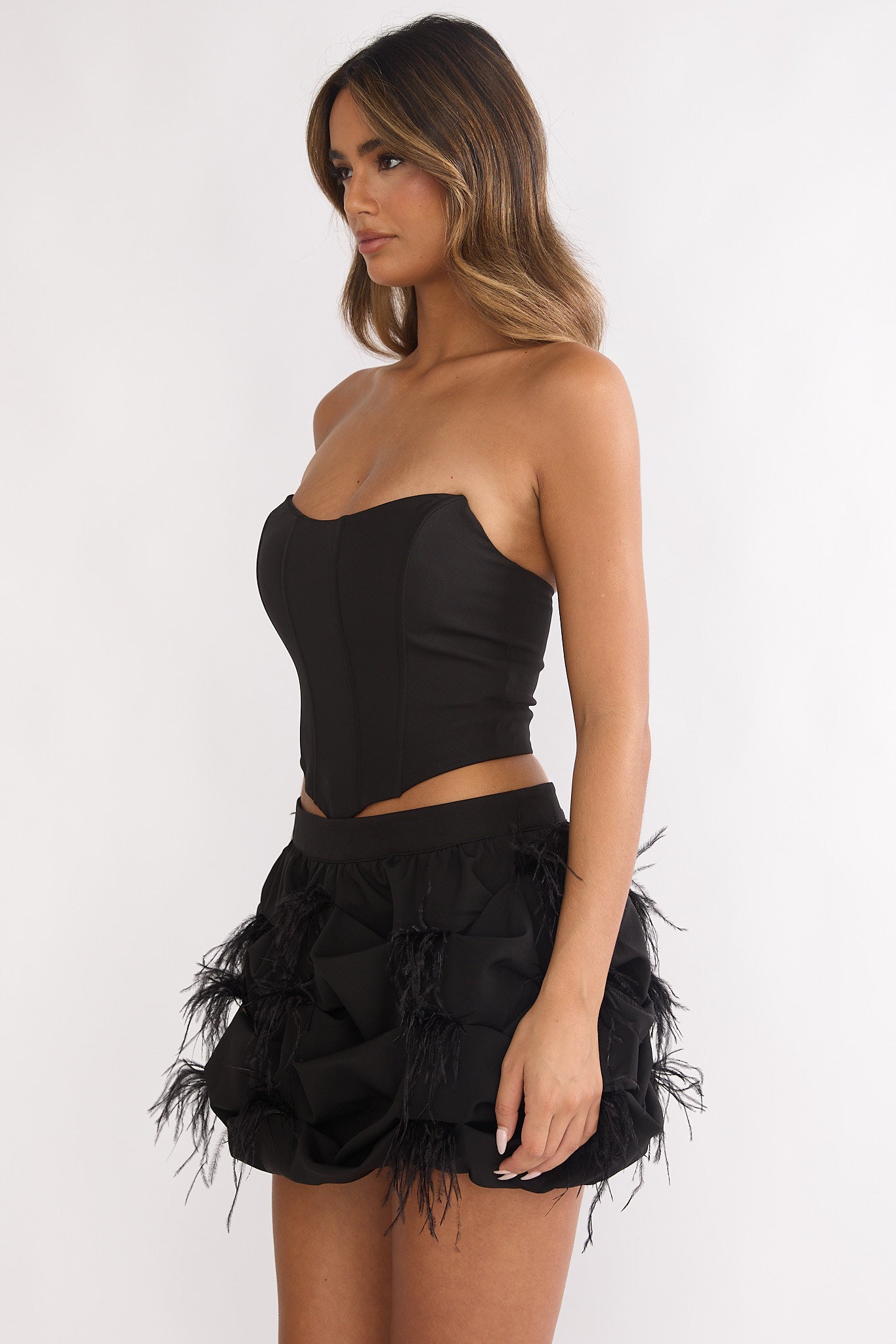 Alyra Structured Corset Top Black by Selfie Leslie