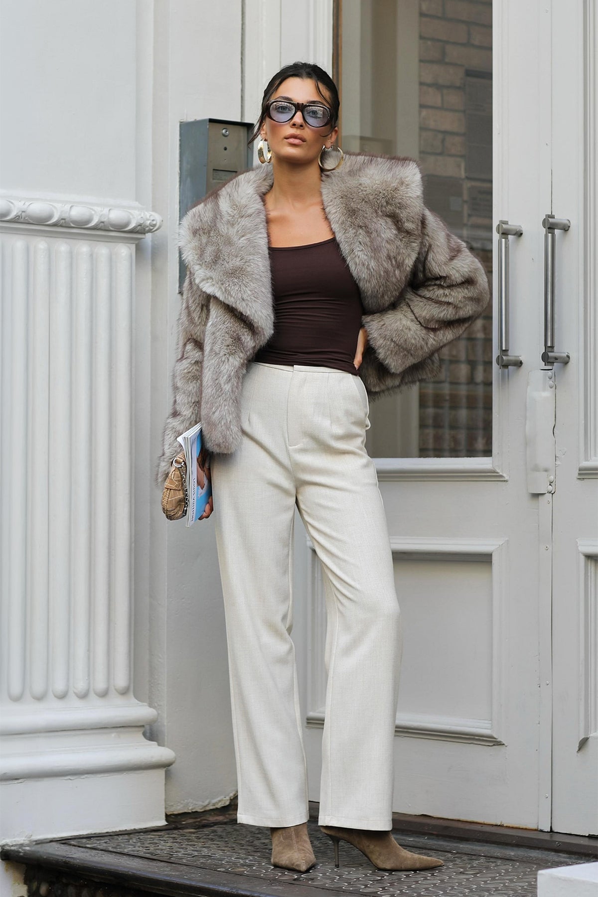 In Disguise Straight Leg Pocket Pants Oatmeal by Selfie Leslie