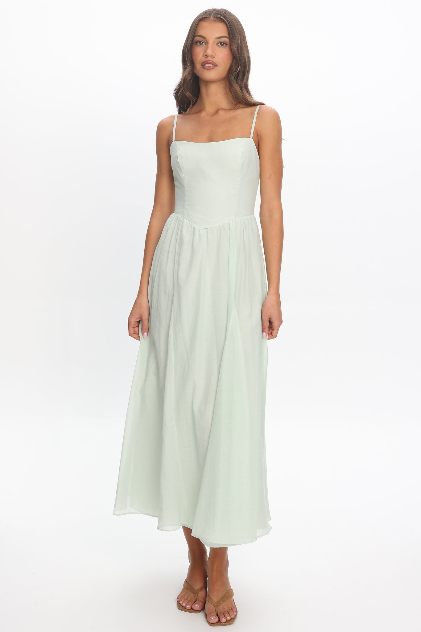 scoop neck midi dress Lulus | Beige Linen Scoop Neck Midi Dress | Womens | Small (Available in XS, M, XL)
