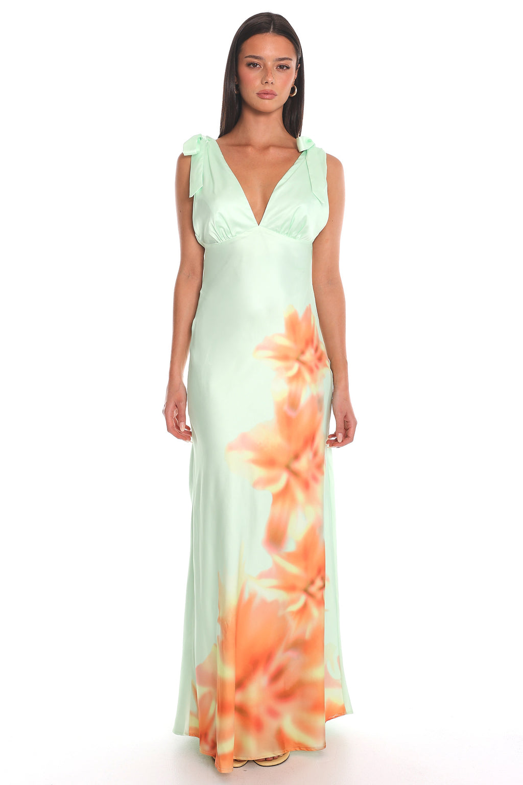 Stay a While Tie Strap Maxi Dress Lime