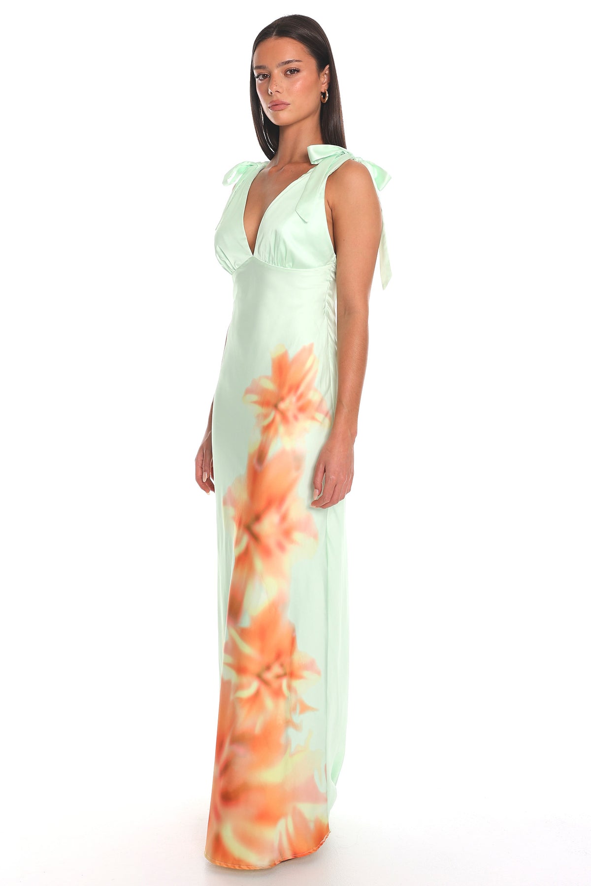 Stay a While Tie Strap Maxi Dress Lime