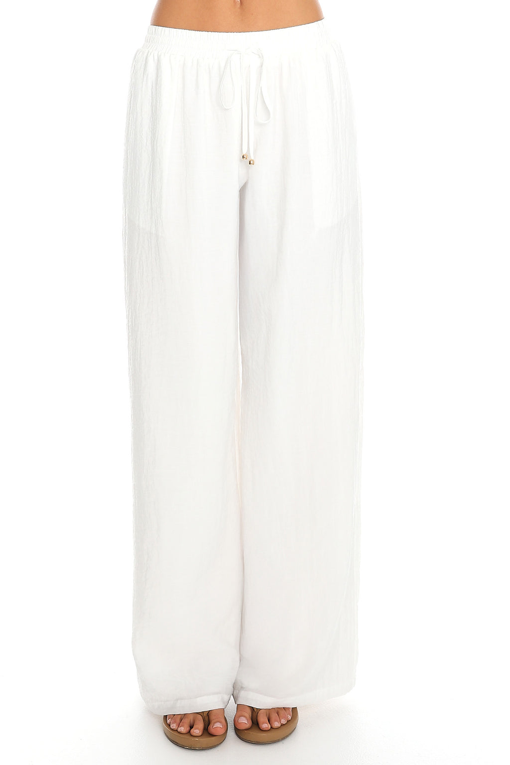 Coastal Drift Wide Leg Pants White