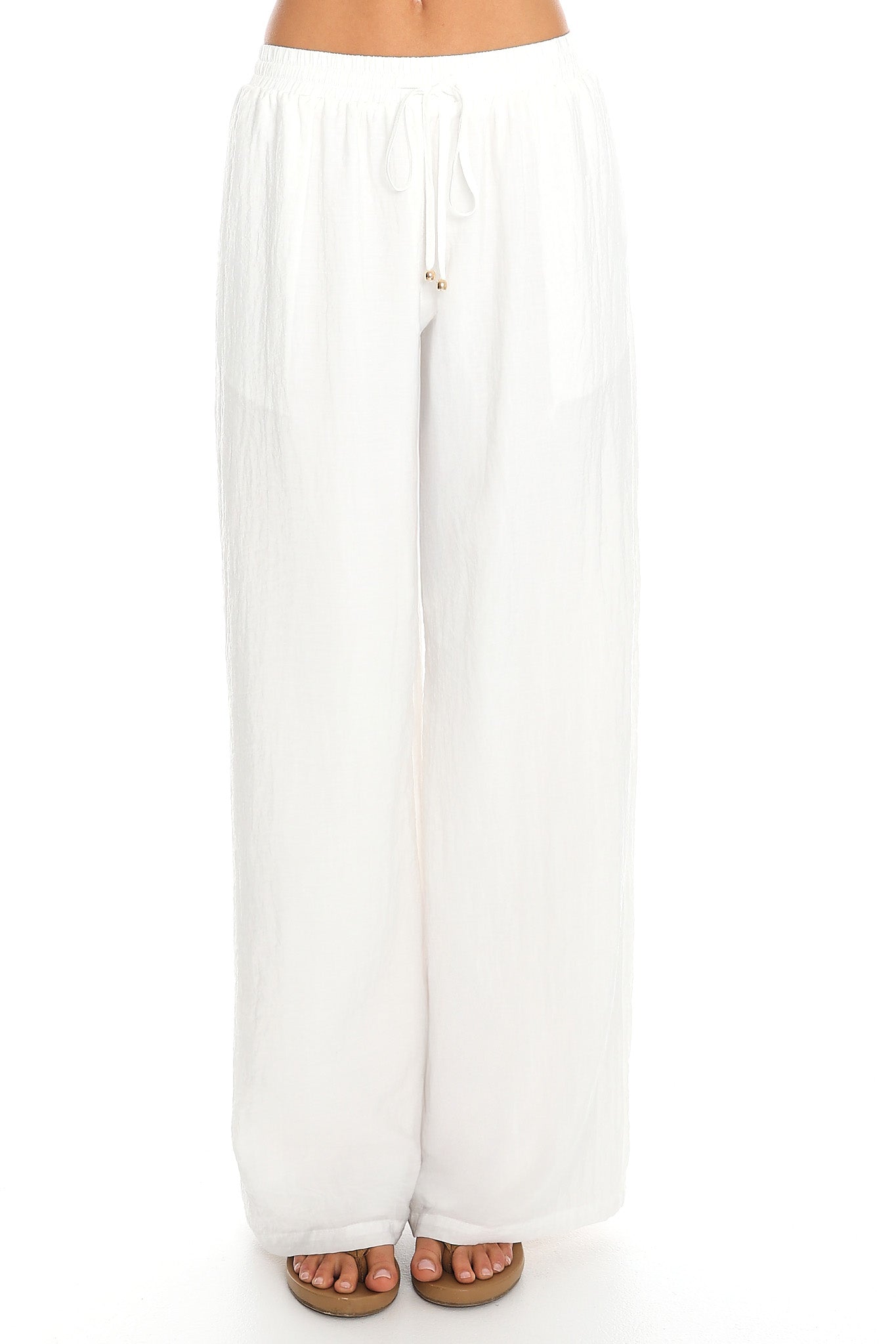 Coastal Drift Wide Leg Pants White