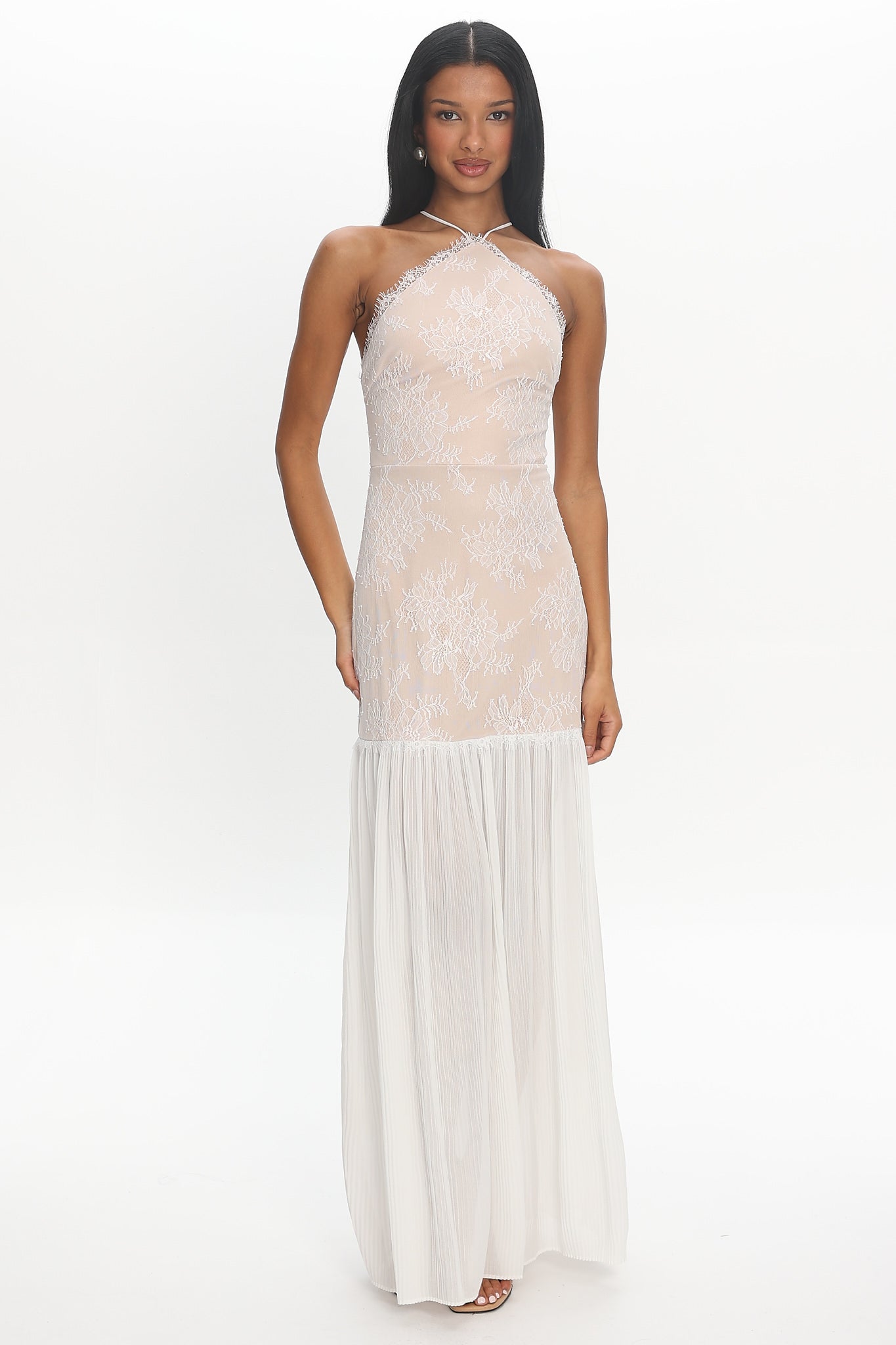 Soft Landing Halter Maxi Dress White